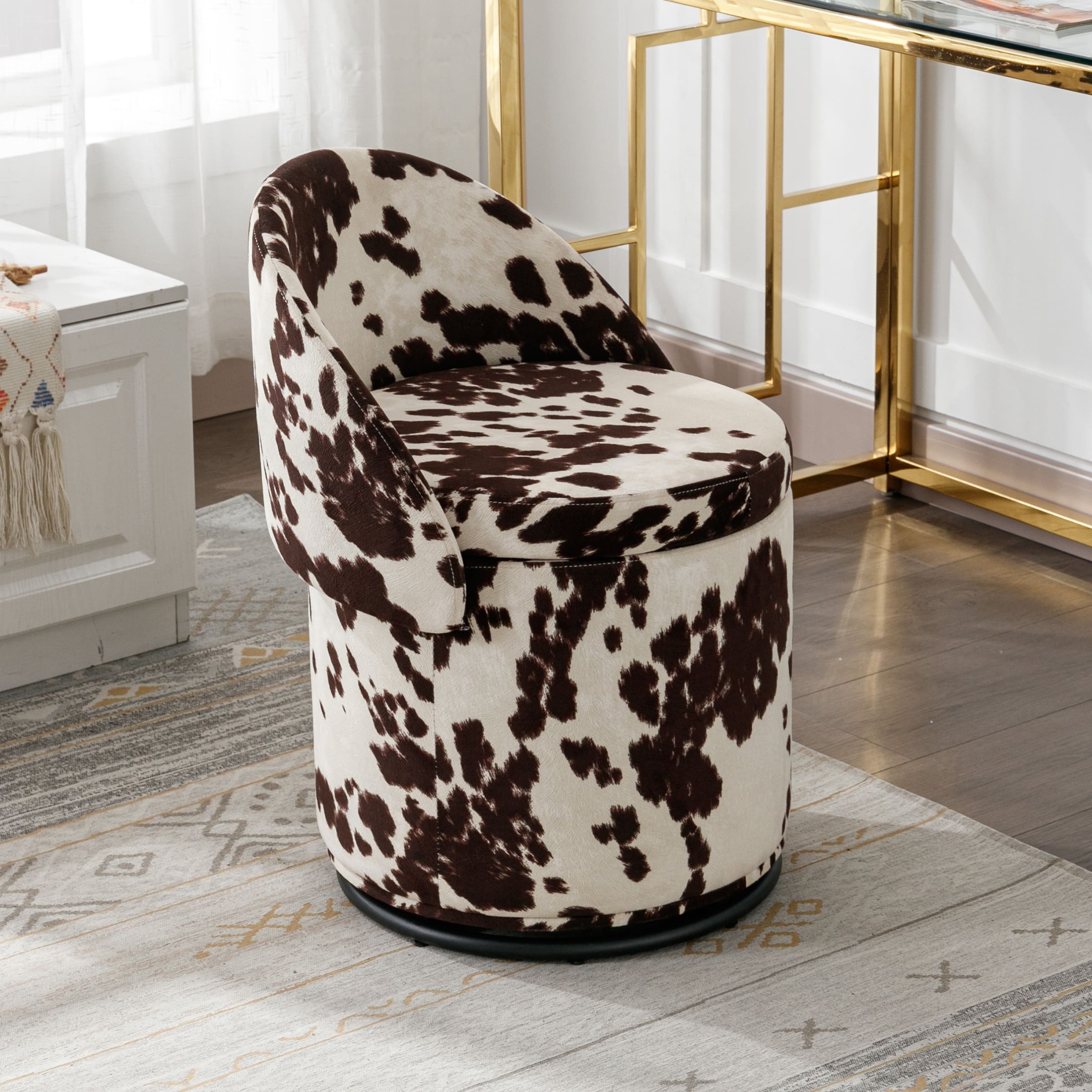 ROCITY Modern Armless Swivel Ottoman 1 PCS - 2307OT