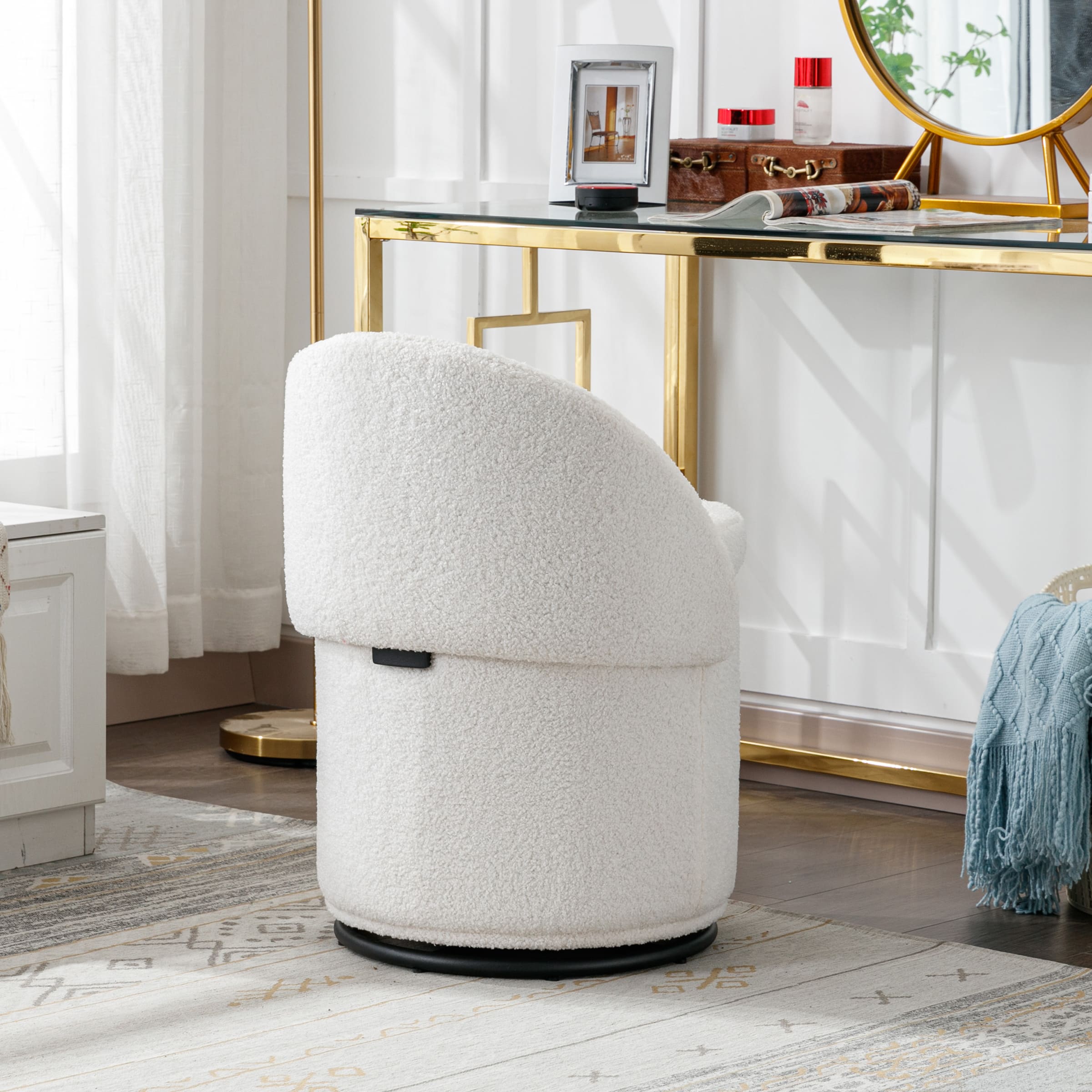 ROCITY Modern Armless Swivel Ottoman 1 PCS - 2307OT