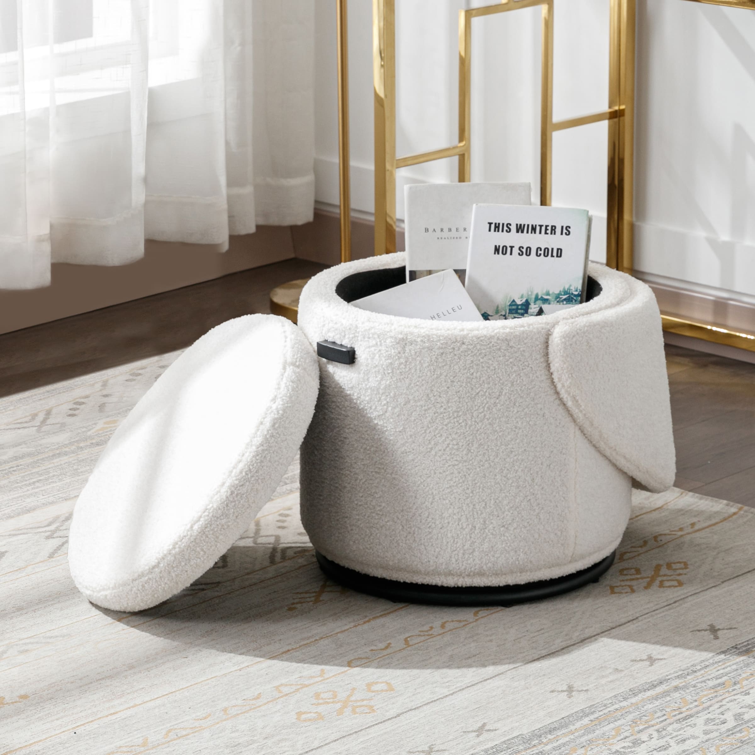 ROCITY Modern Armless Swivel Ottoman 1 PCS - 2307OT