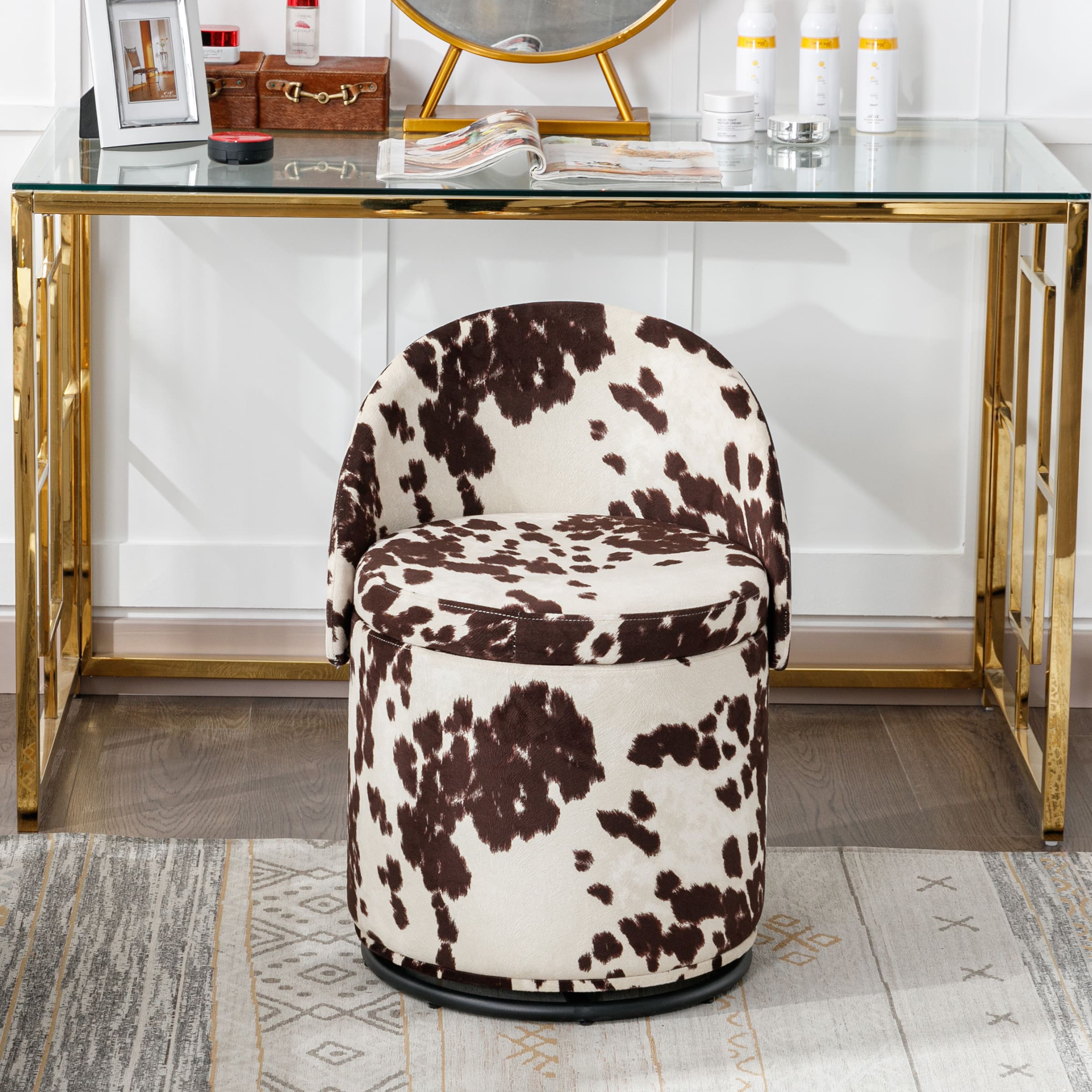 ROCITY Modern Armless Swivel Ottoman 1 PCS - 2307OT