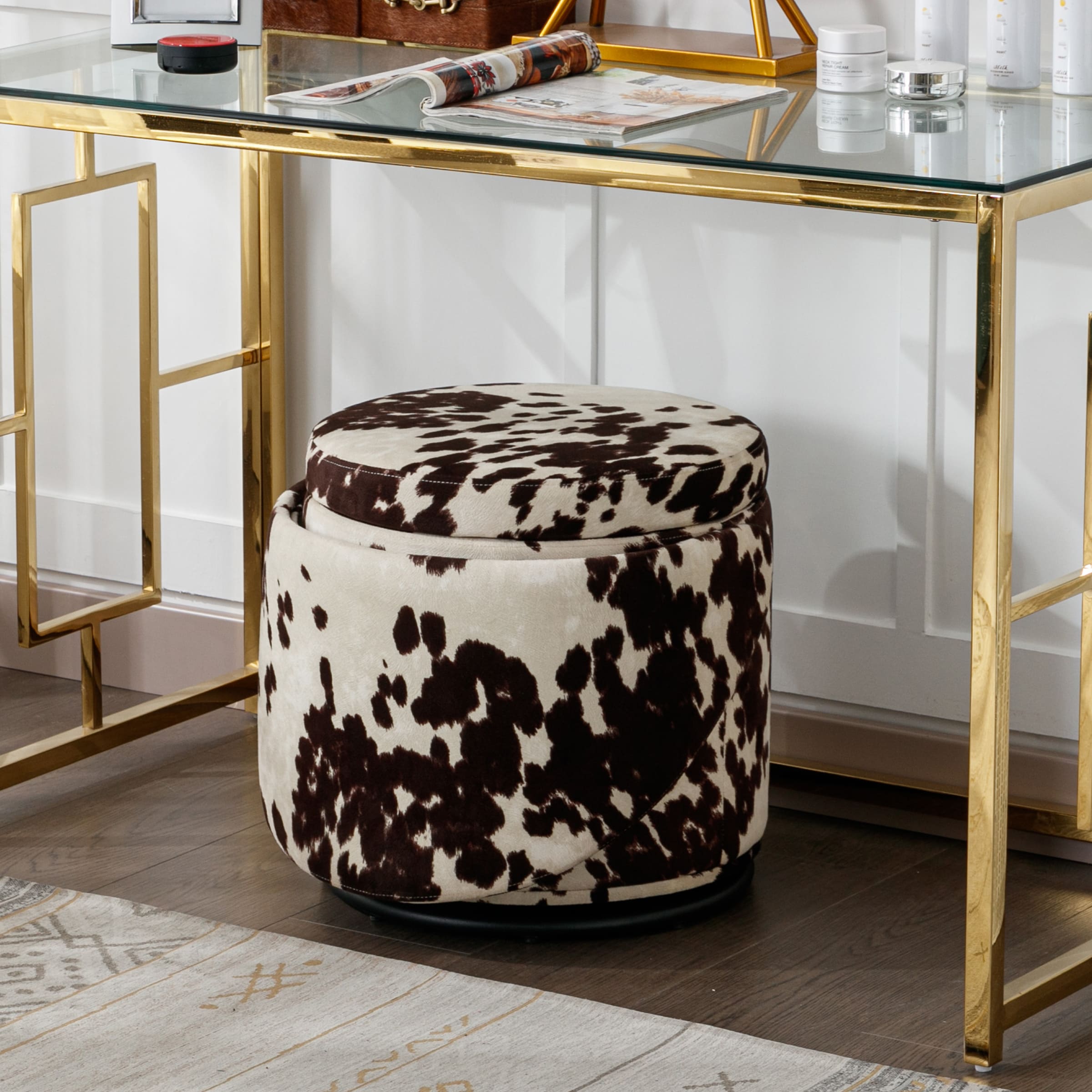 ROCITY Modern Armless Swivel Ottoman 1 PCS - 2307OT