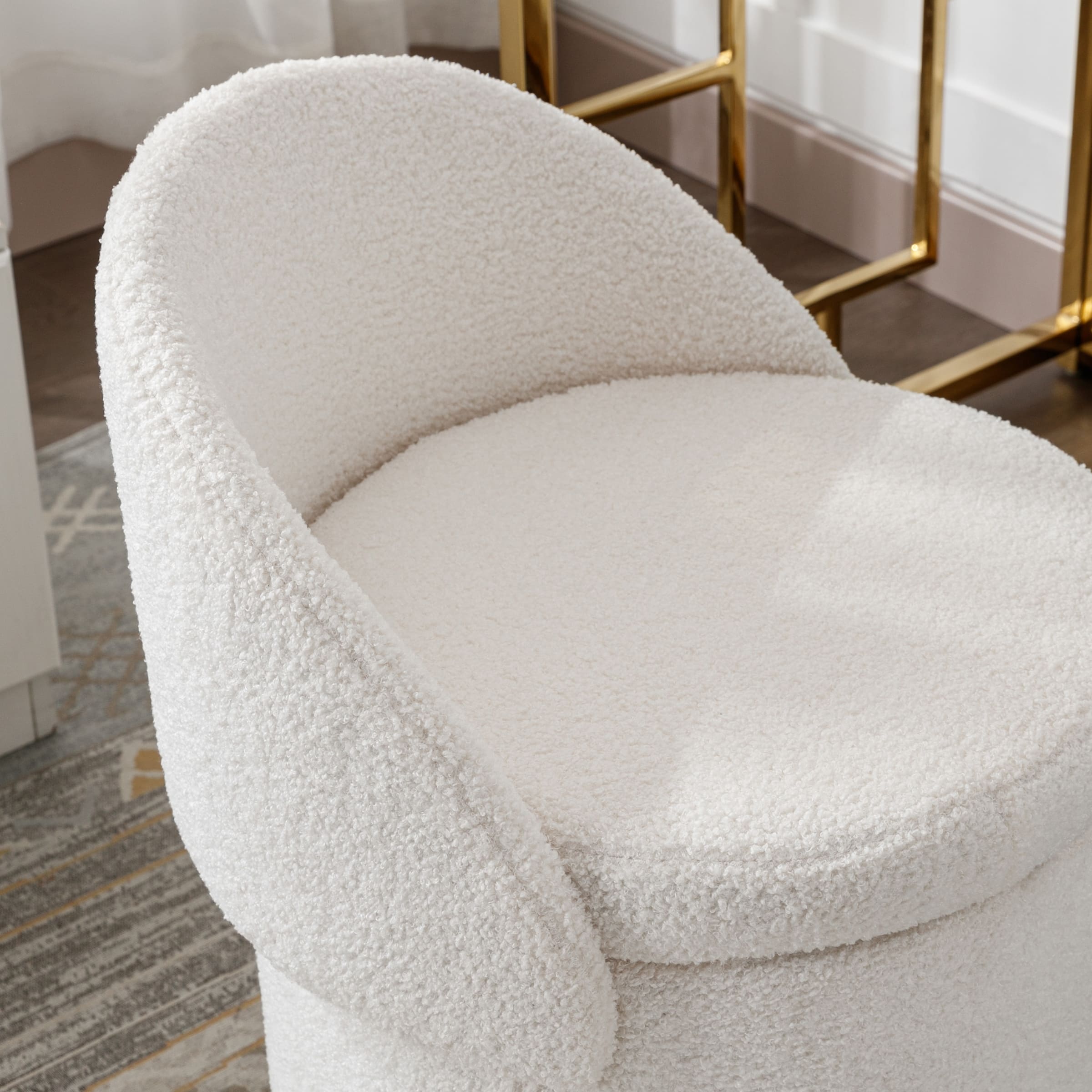 ROCITY Modern Armless Swivel Ottoman 1 PCS - 2307OT