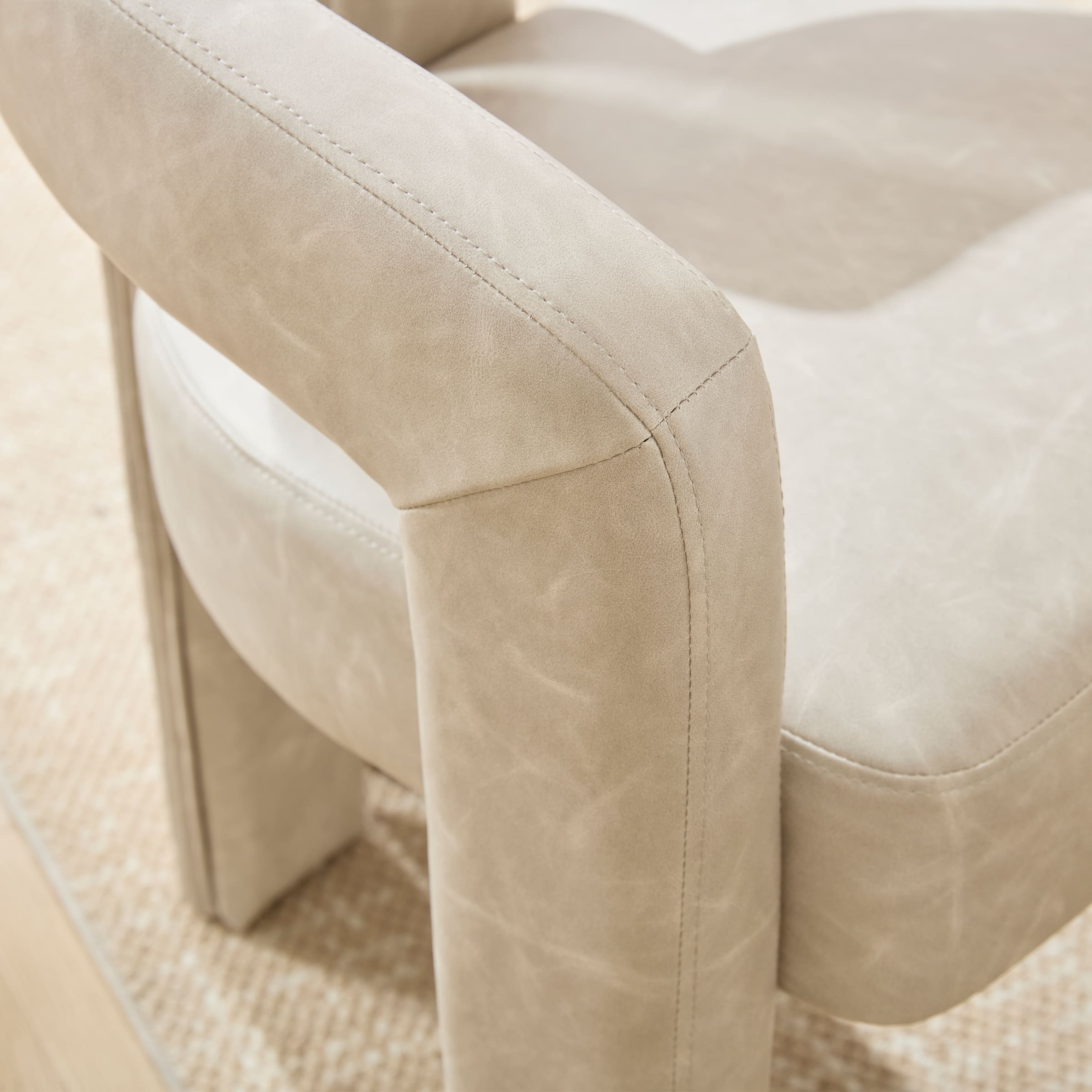 Upholstery stitching and stripe