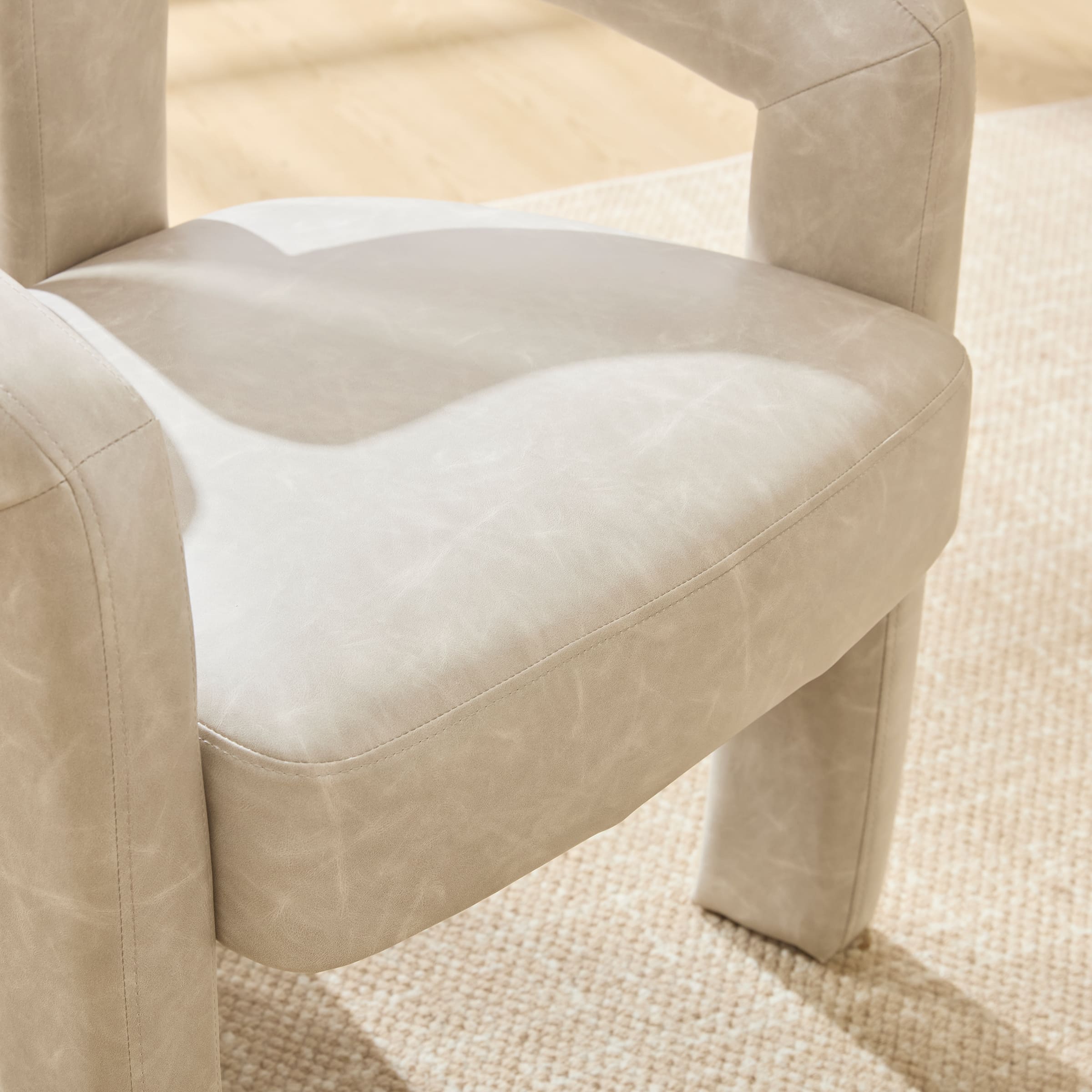 Close-up of chair corner and leg