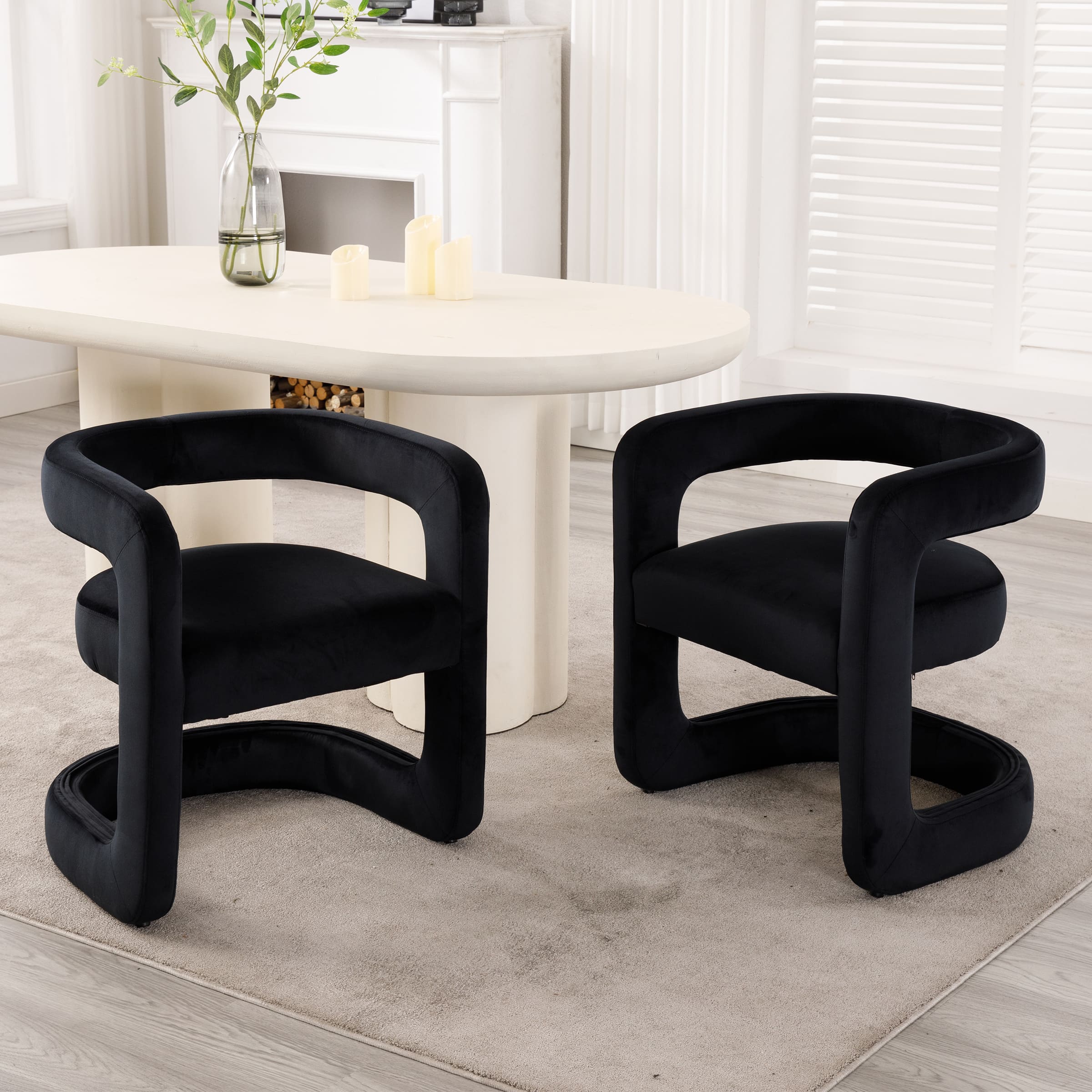 ROCITY Modern Barrel Dining Room Chairs 1 PCS - 10063DC