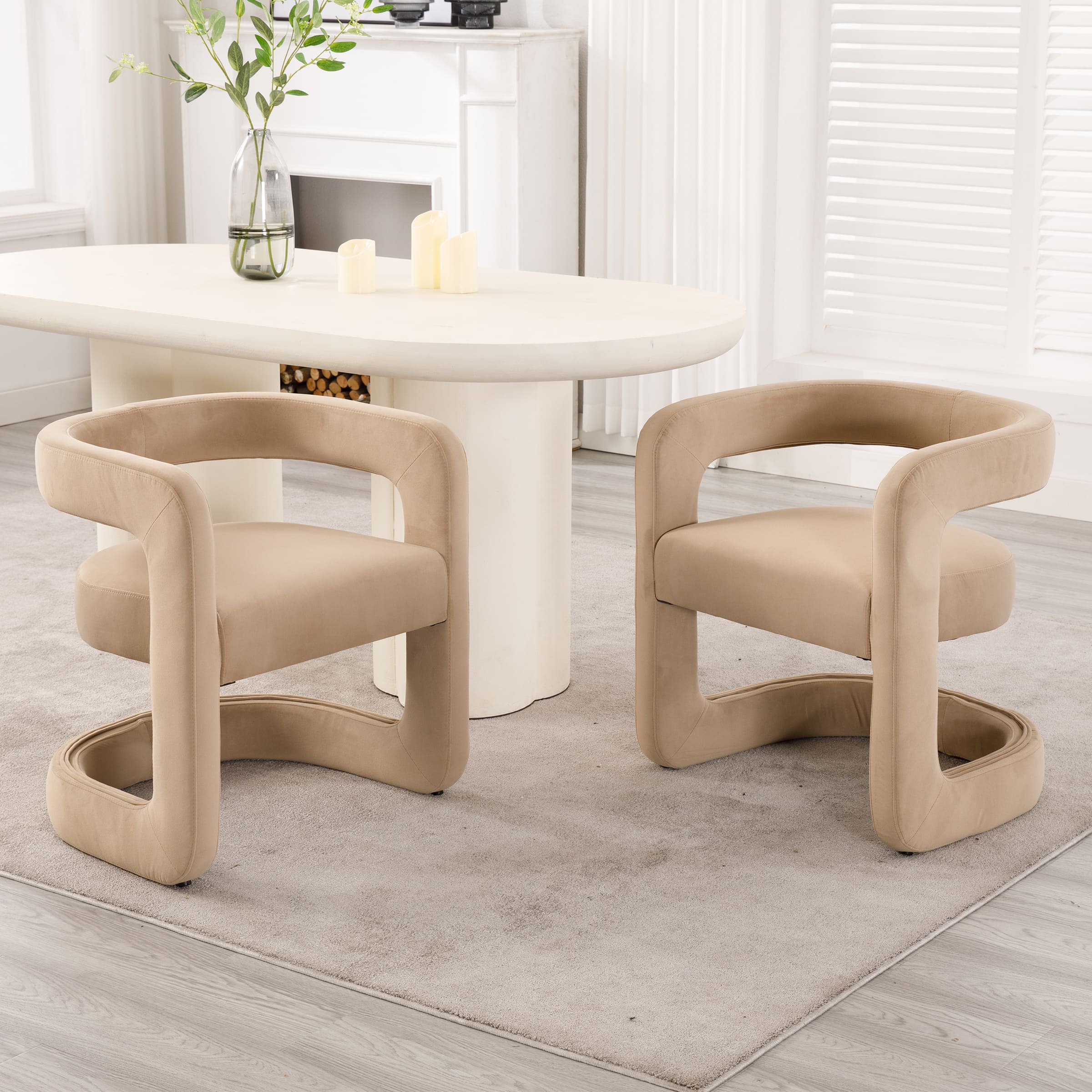 ROCITY Modern Barrel Dining Room Chairs 1 PCS - 10063DC
