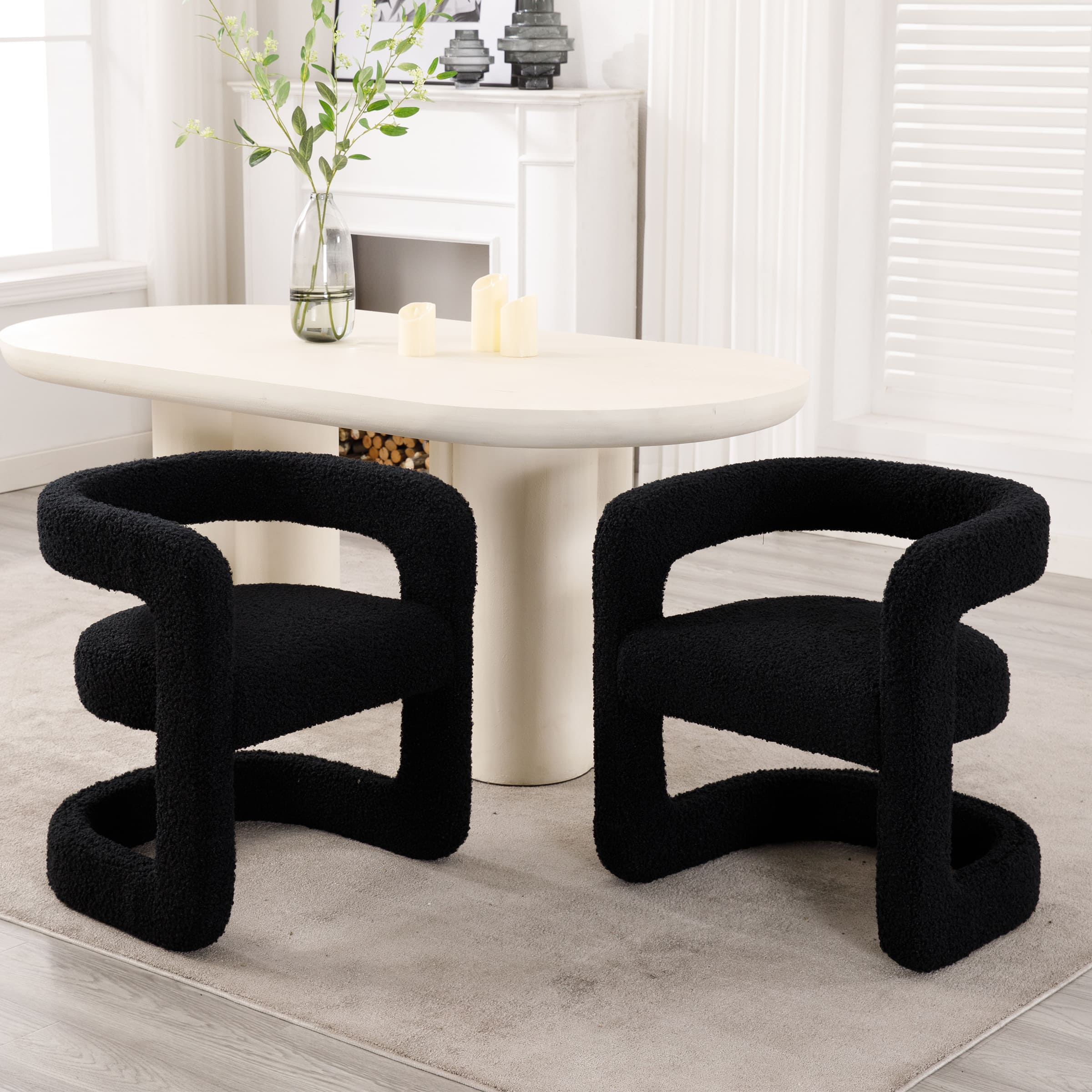 ROCITY Modern Barrel Dining Room Chairs 1 PCS - 10063DC