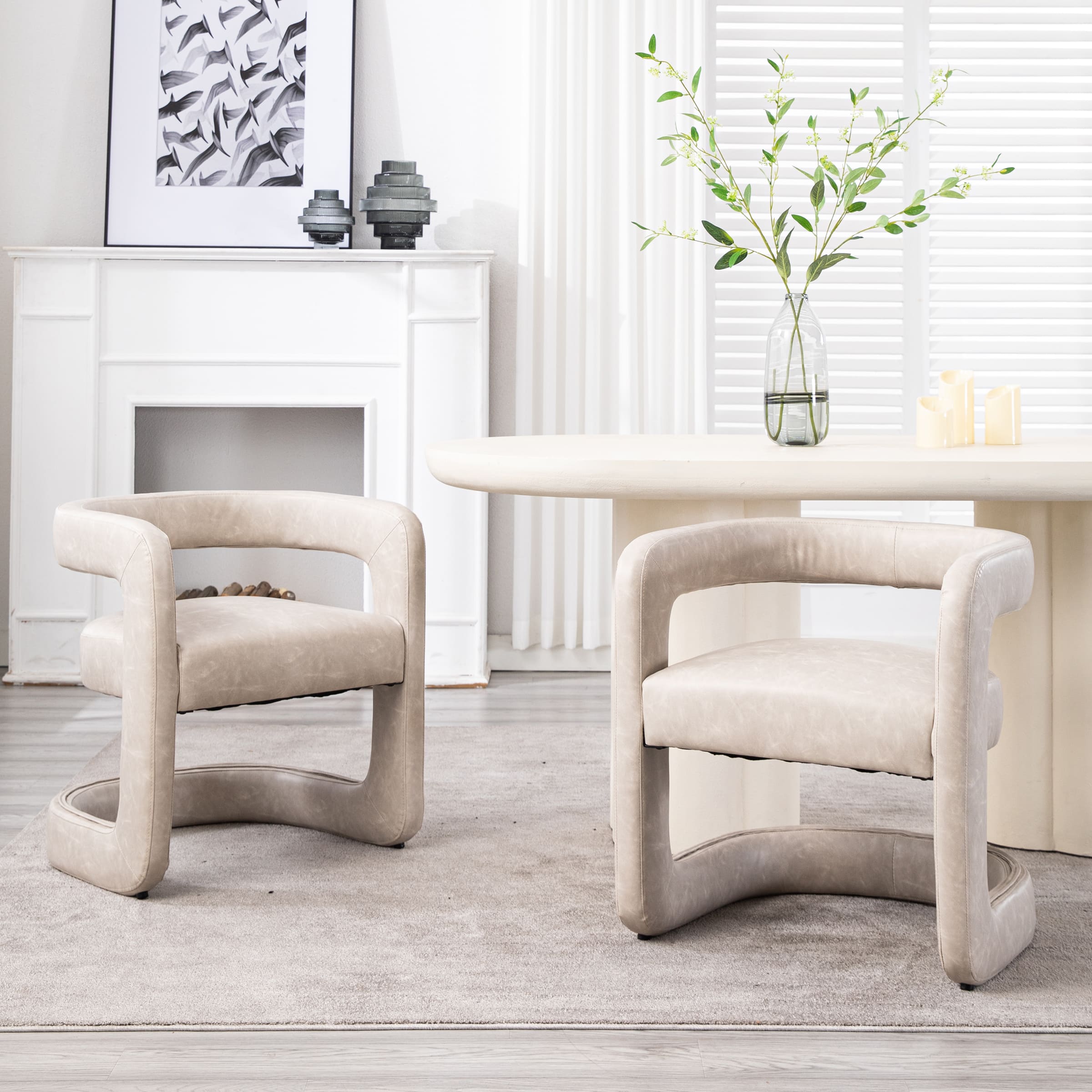 ROCITY Modern Barrel Dining Room Chairs 1 PCS - 10063DC