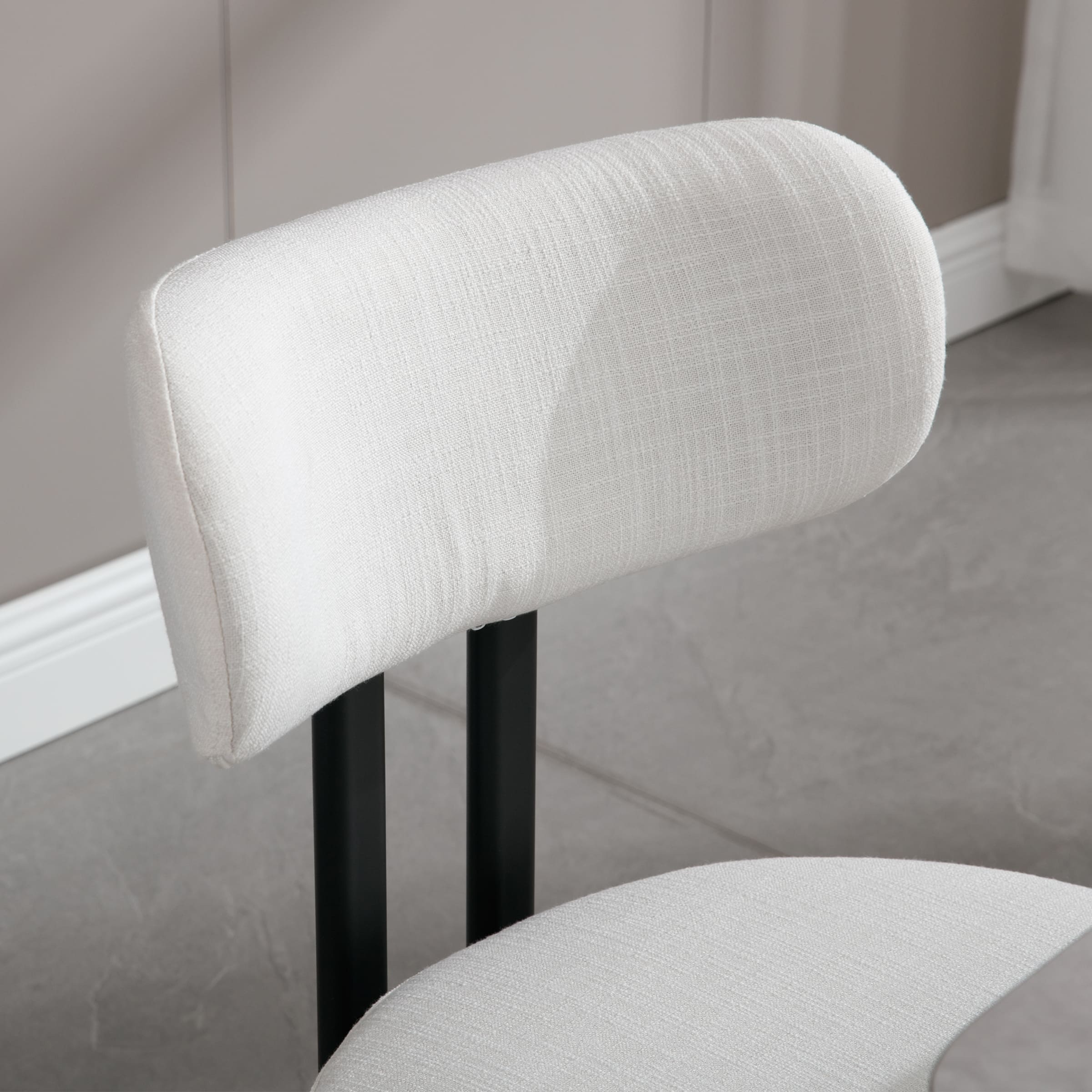 Close-up of chair backrest upholstery