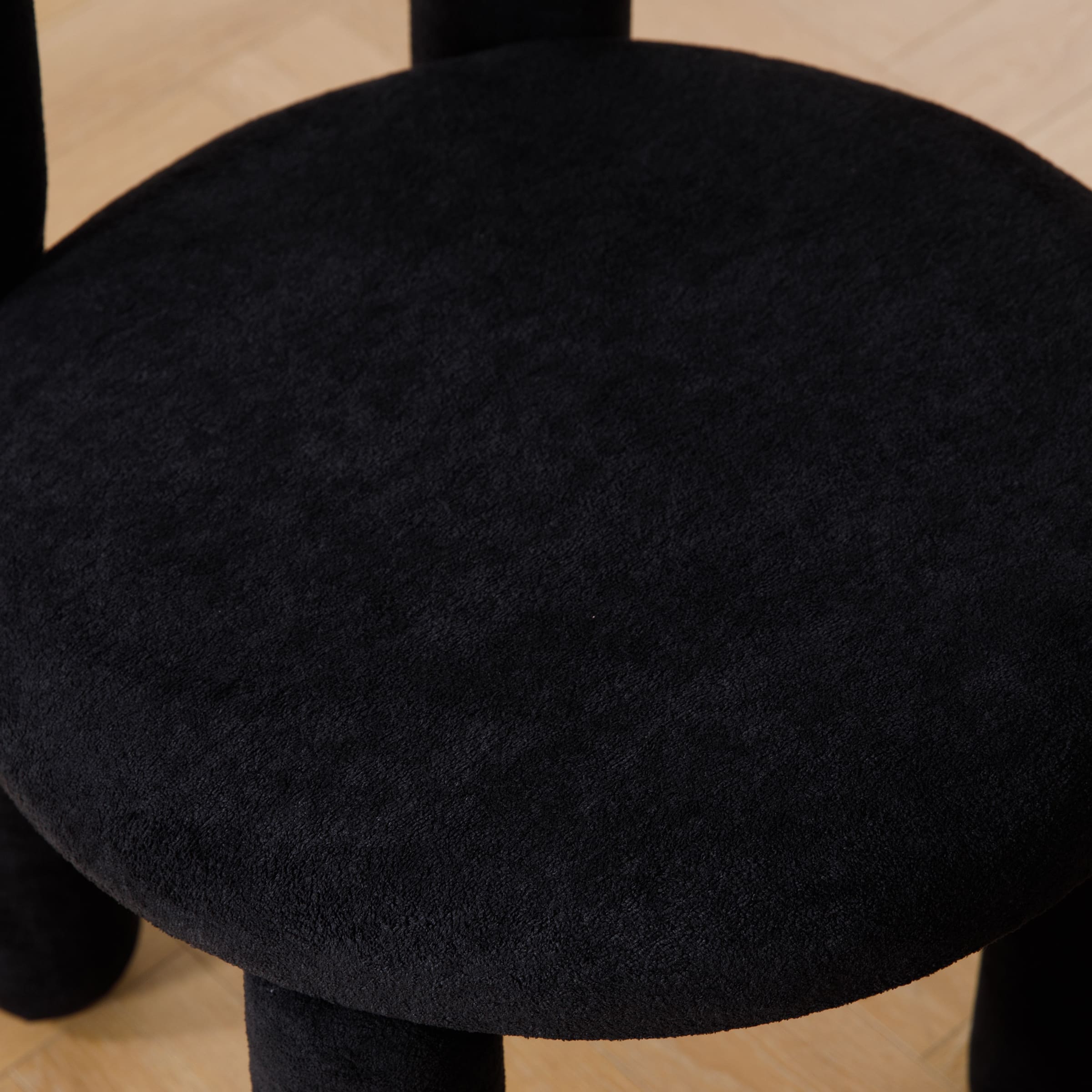 ROCITY Modern Sherpa Cute Dining Chairs Set of 2 - 3136DC