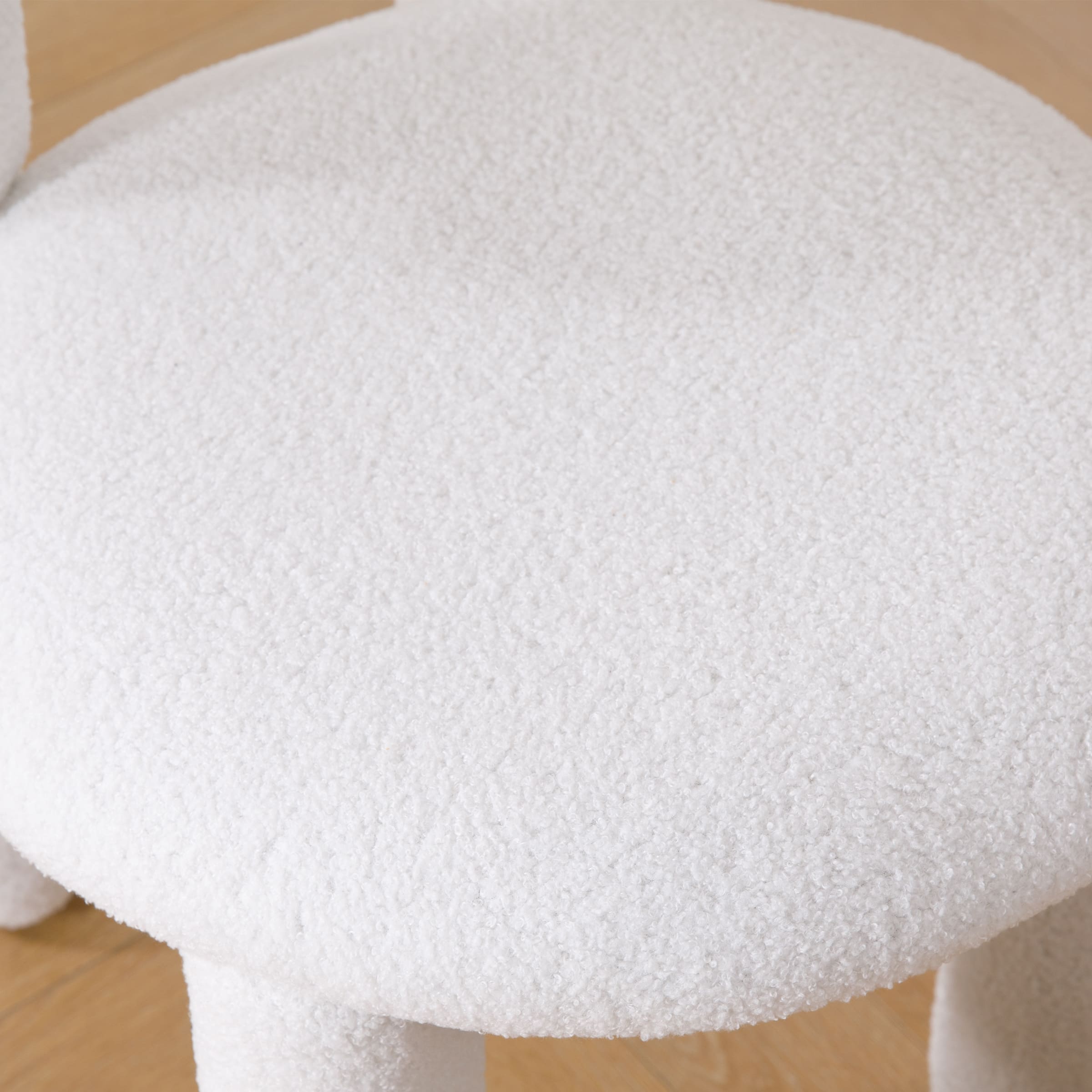 ROCITY Modern Sherpa Cute Dining Chairs Set of 2 - 3136DC