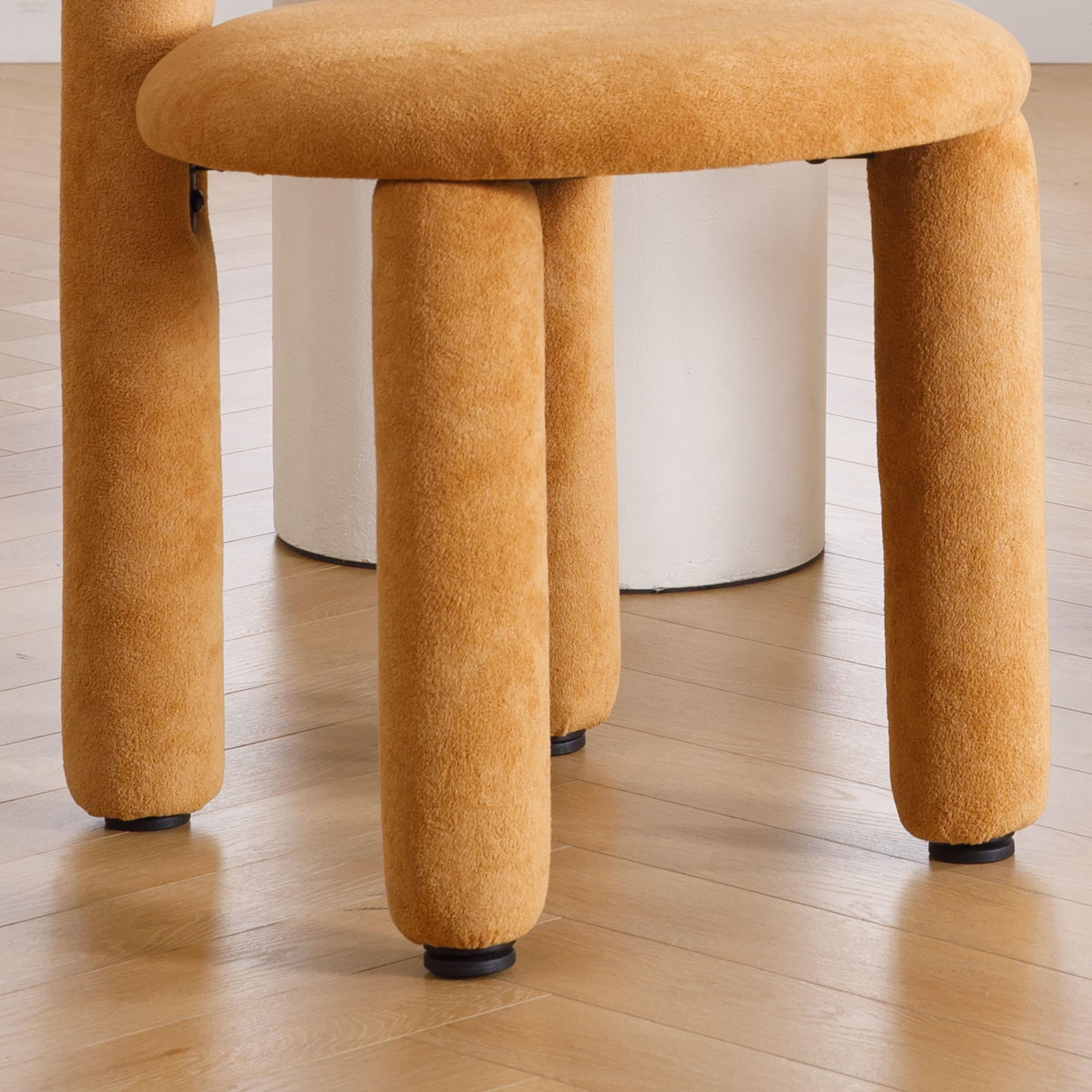 ROCITY Modern Sherpa Cute Dining Chairs Set of 2 - 3136DC