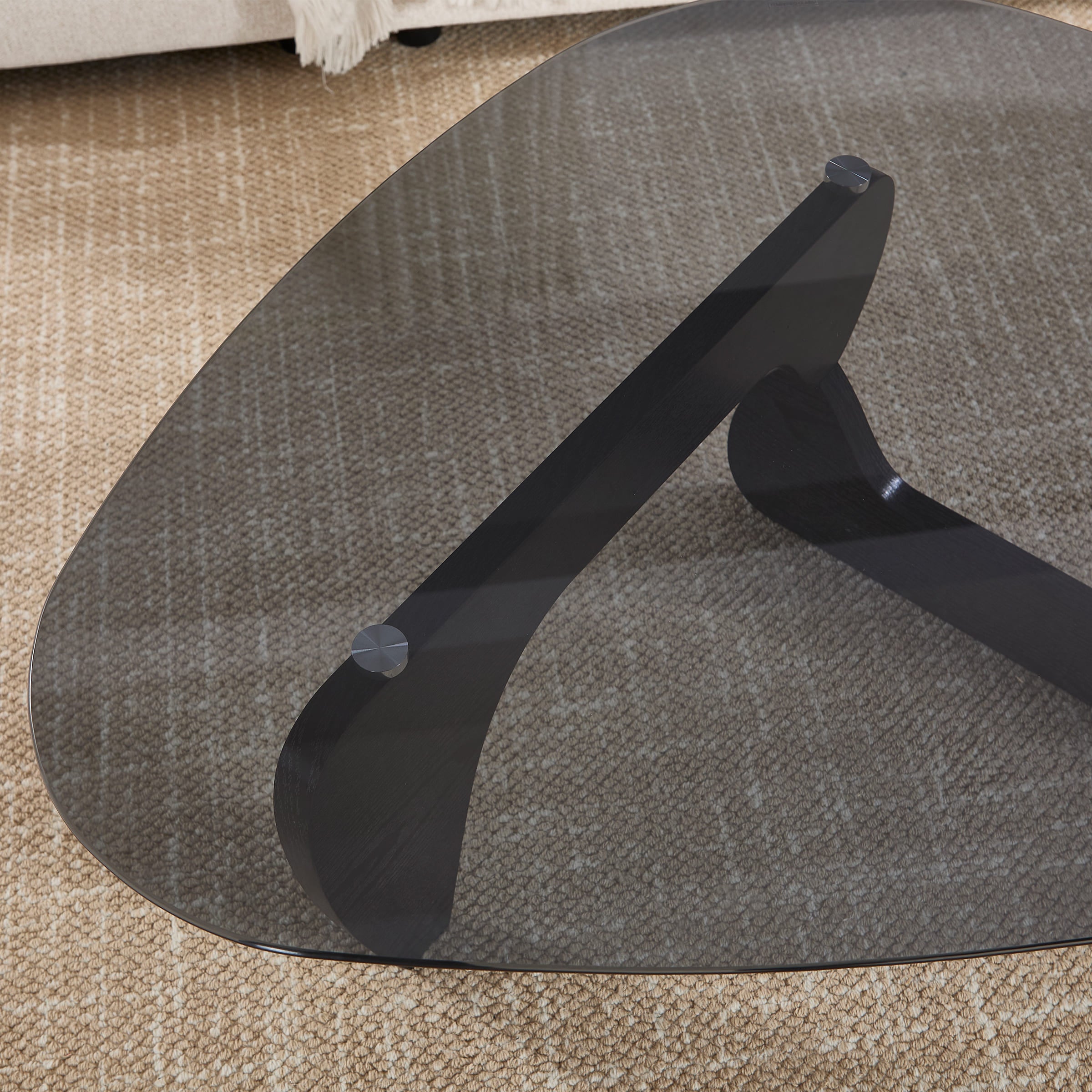 ROCITY Modern Triangle Center Glass Coffee Table - 7736CT