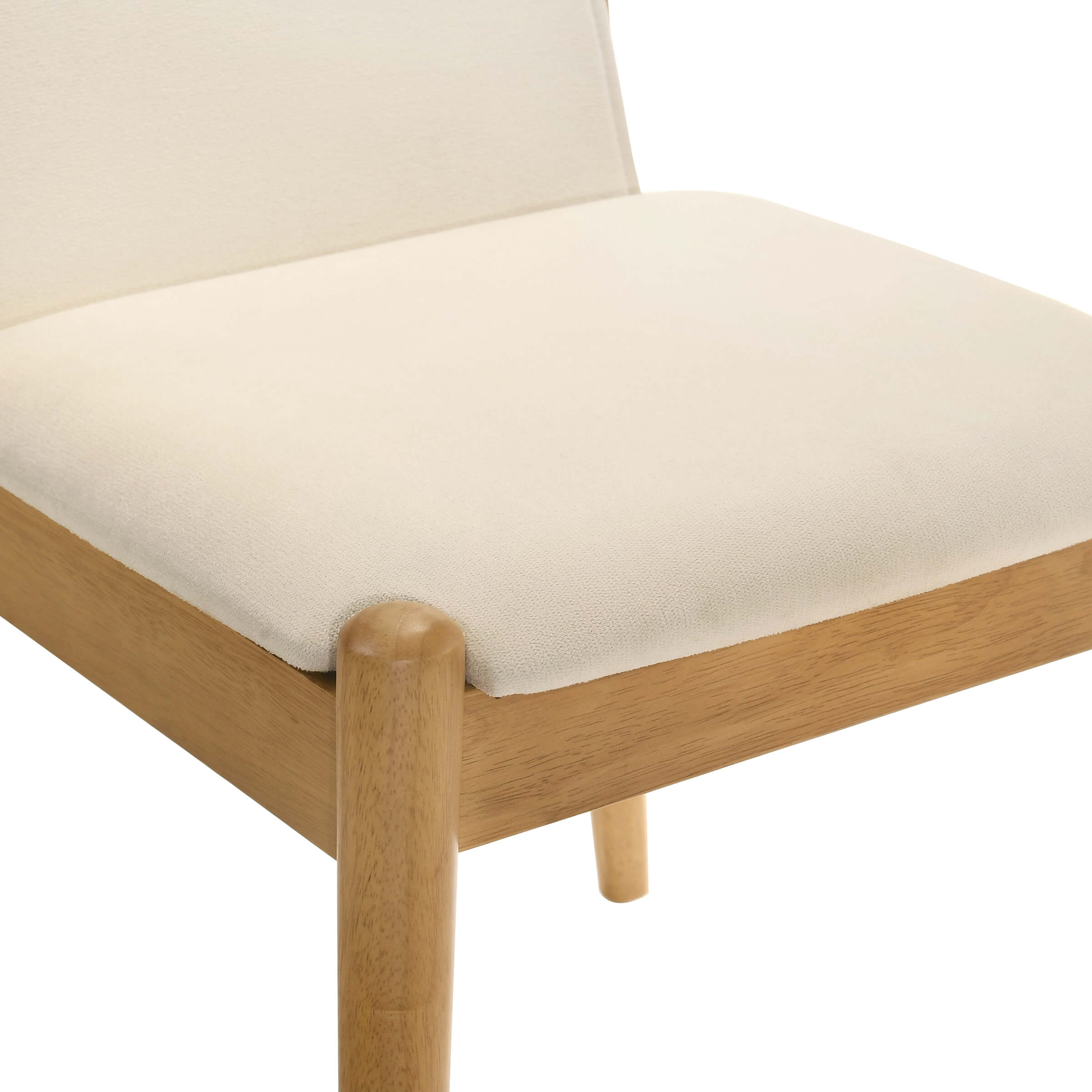 Corner of chair seat and leg