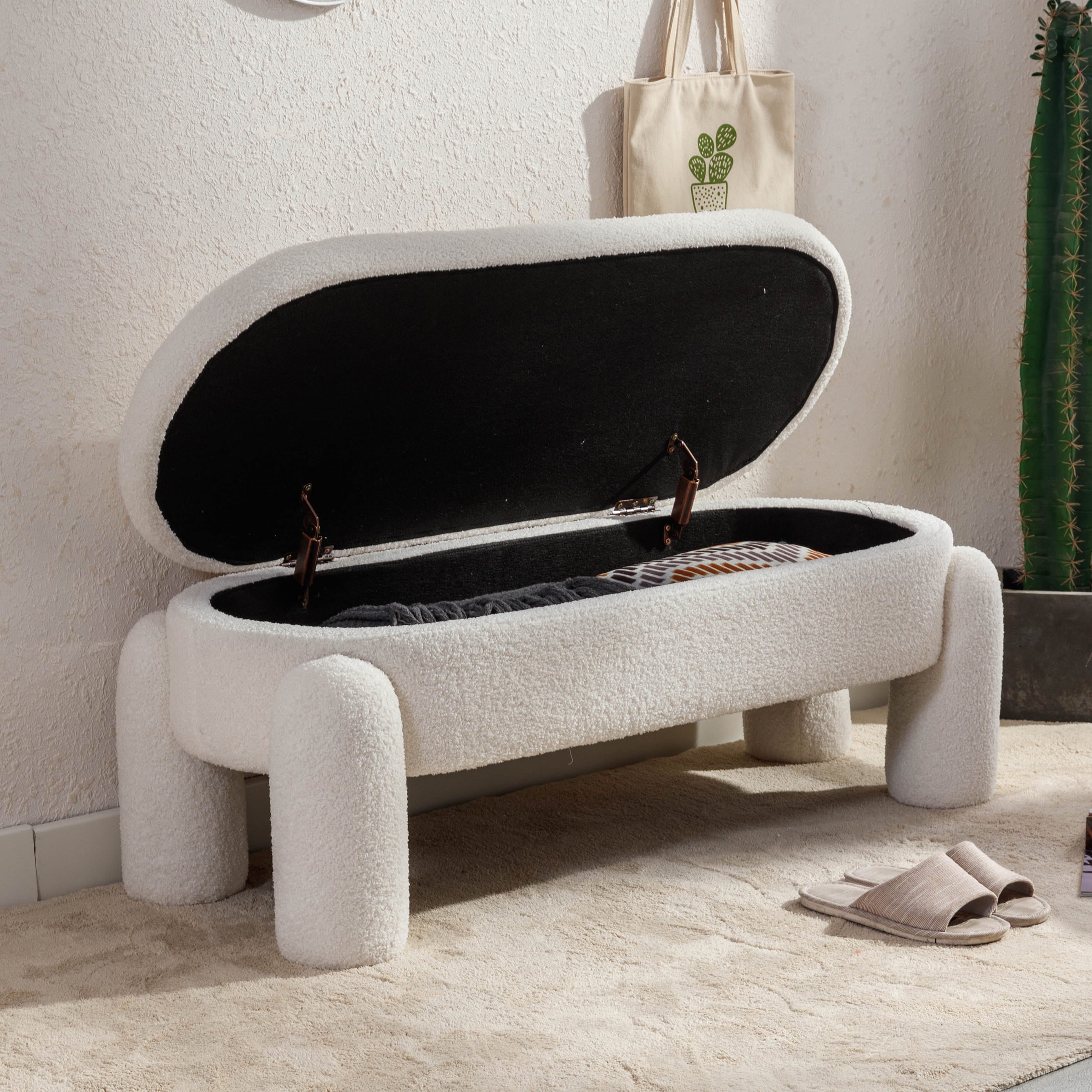 ROCITY Modern Upholstered Storage Bench - 2566BH
