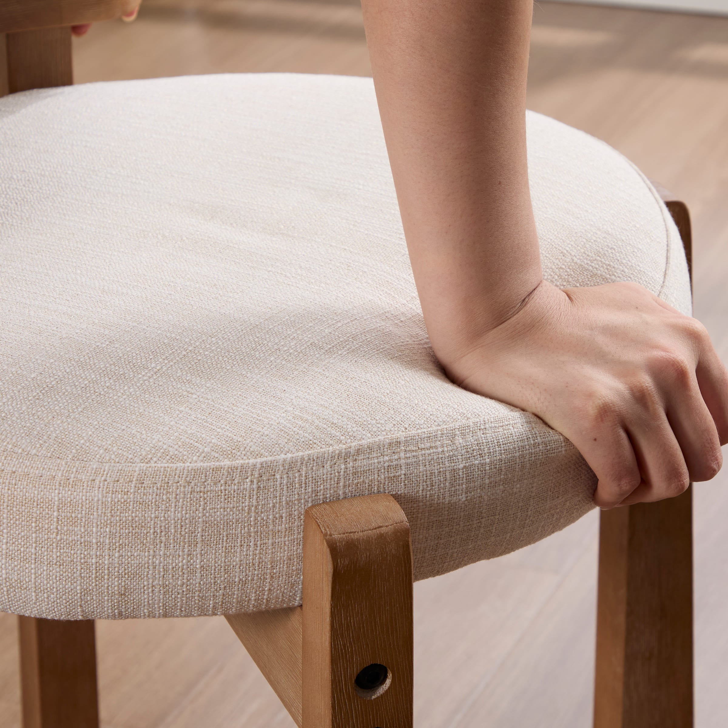 ROCITY Modern Wood Ottoman with Backrest 1PC - 2654OT