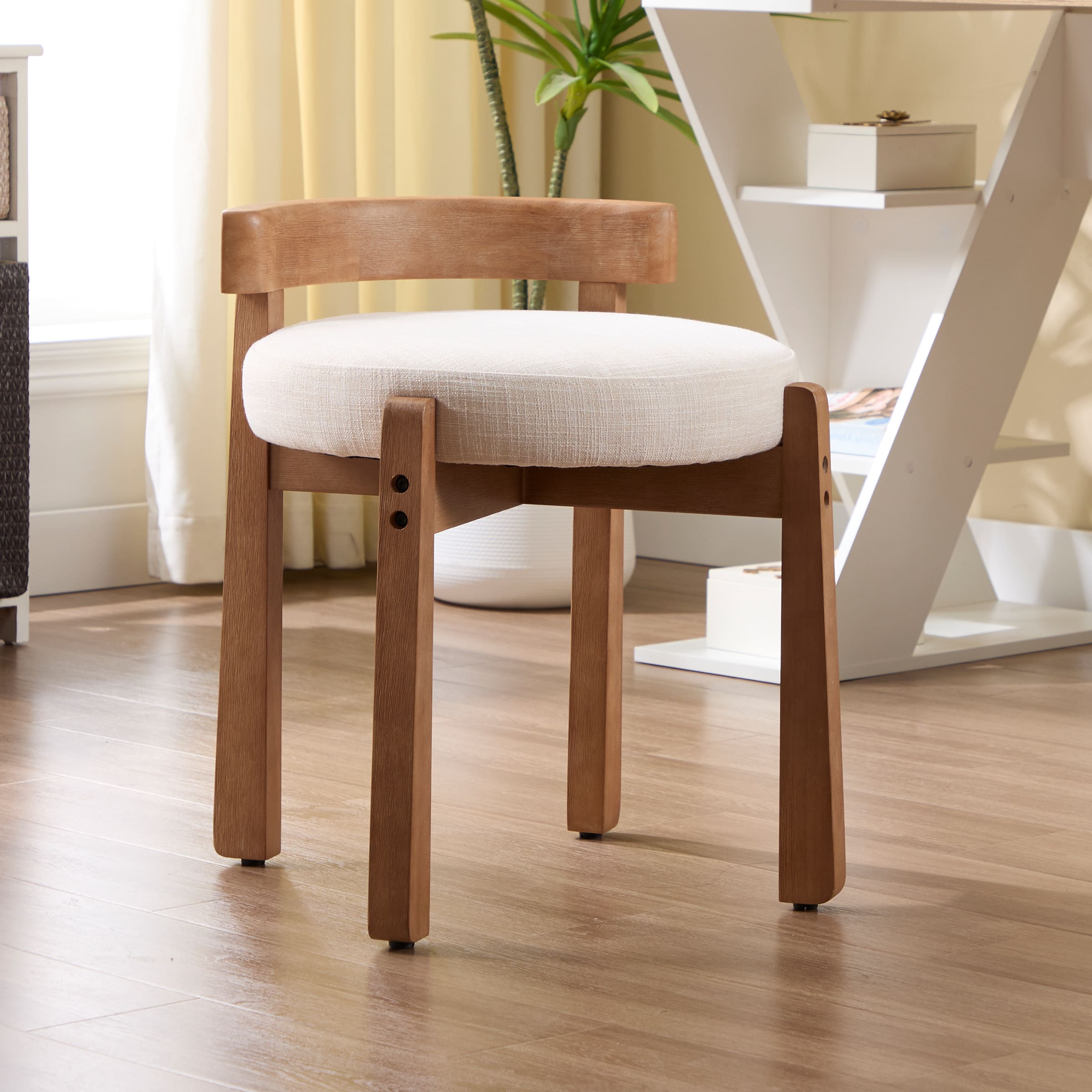 ROCITY Modern Wood Ottoman with Backrest 1PC - 2654OT