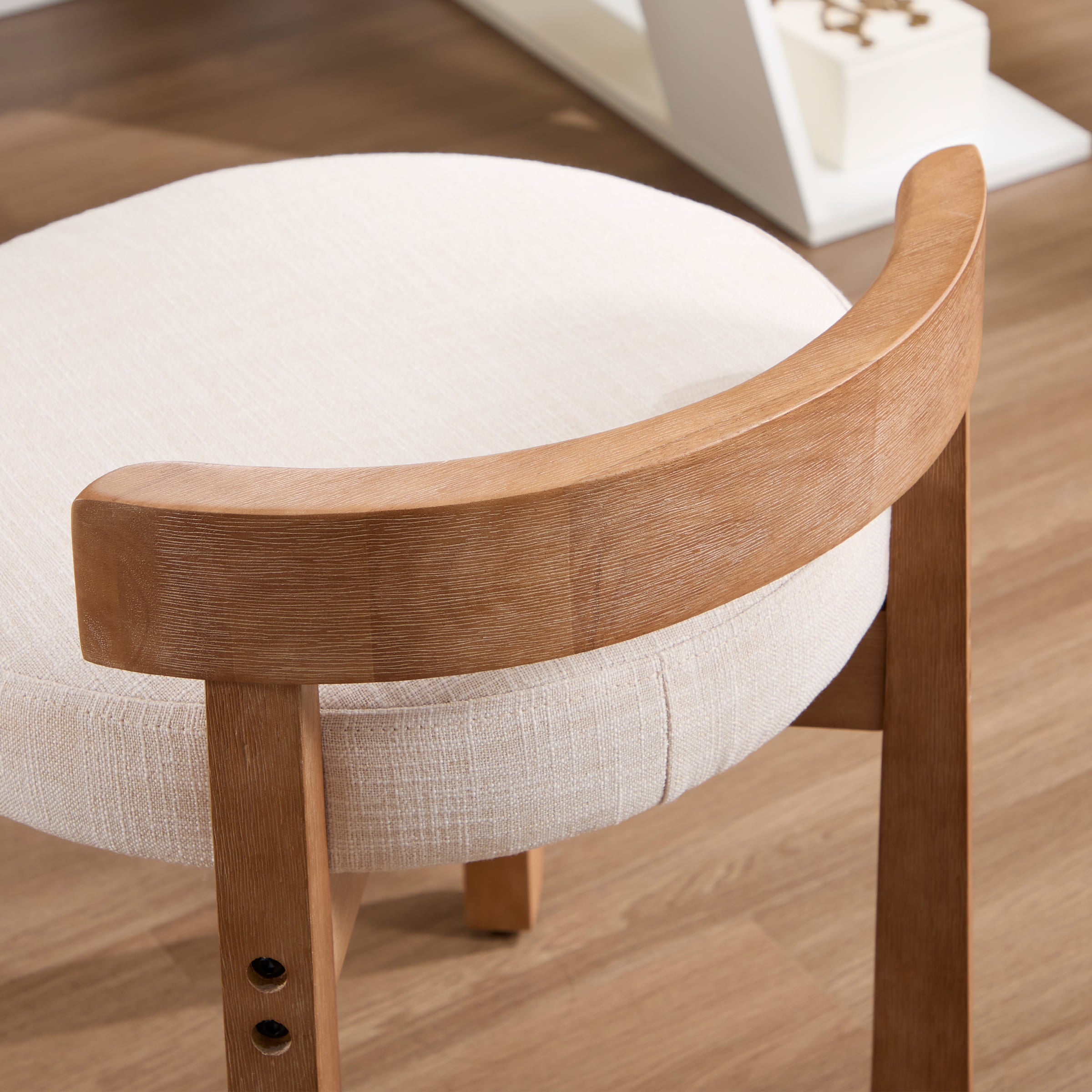 Modern Wood Upholstered Vanity Ottoman Chair - 2654OT | CHAIRUS