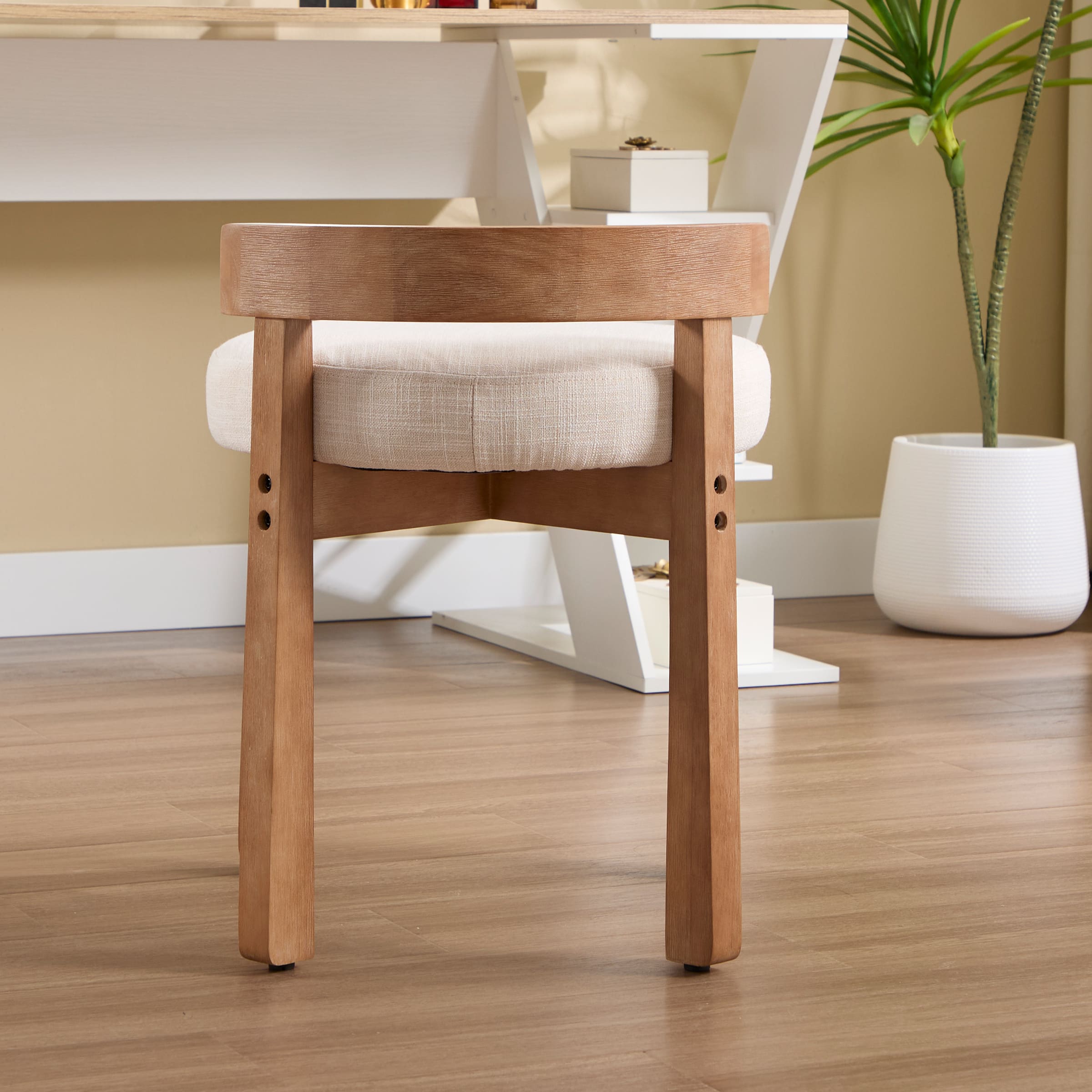 ROCITY Modern Wood Ottoman with Backrest 1PC - 2654OT