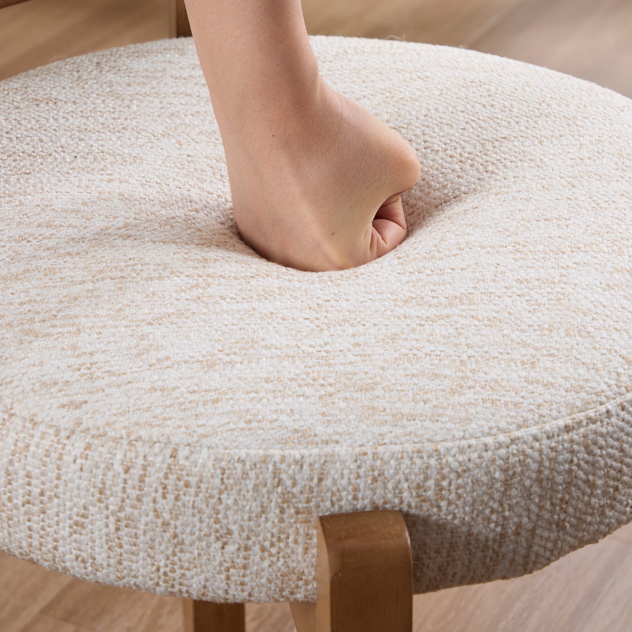 ROCITY Modern Wood Ottoman with Backrest 1PC - 2654OT