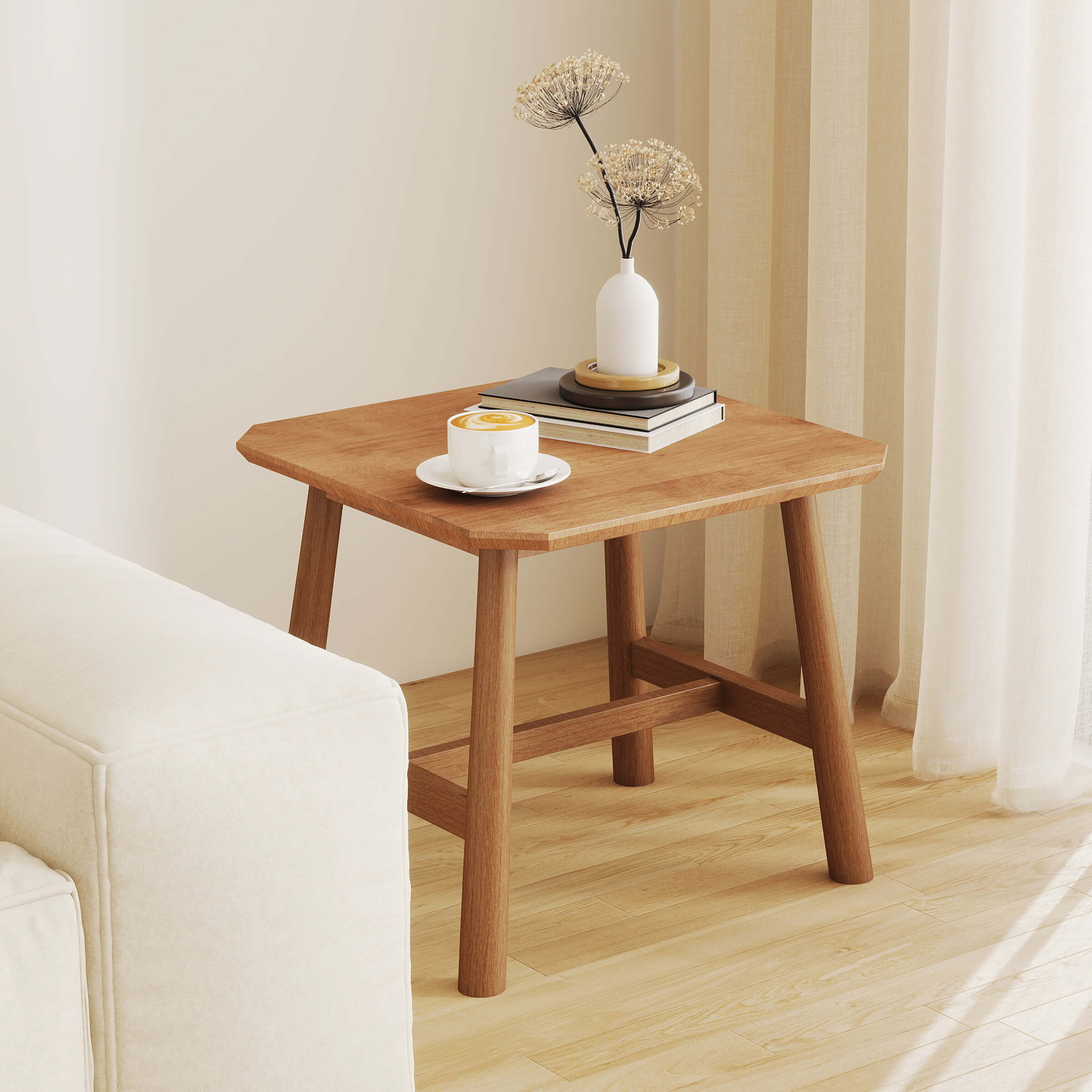 ROCITY Rustic Farmhouse Small Square End Table - XX923ST