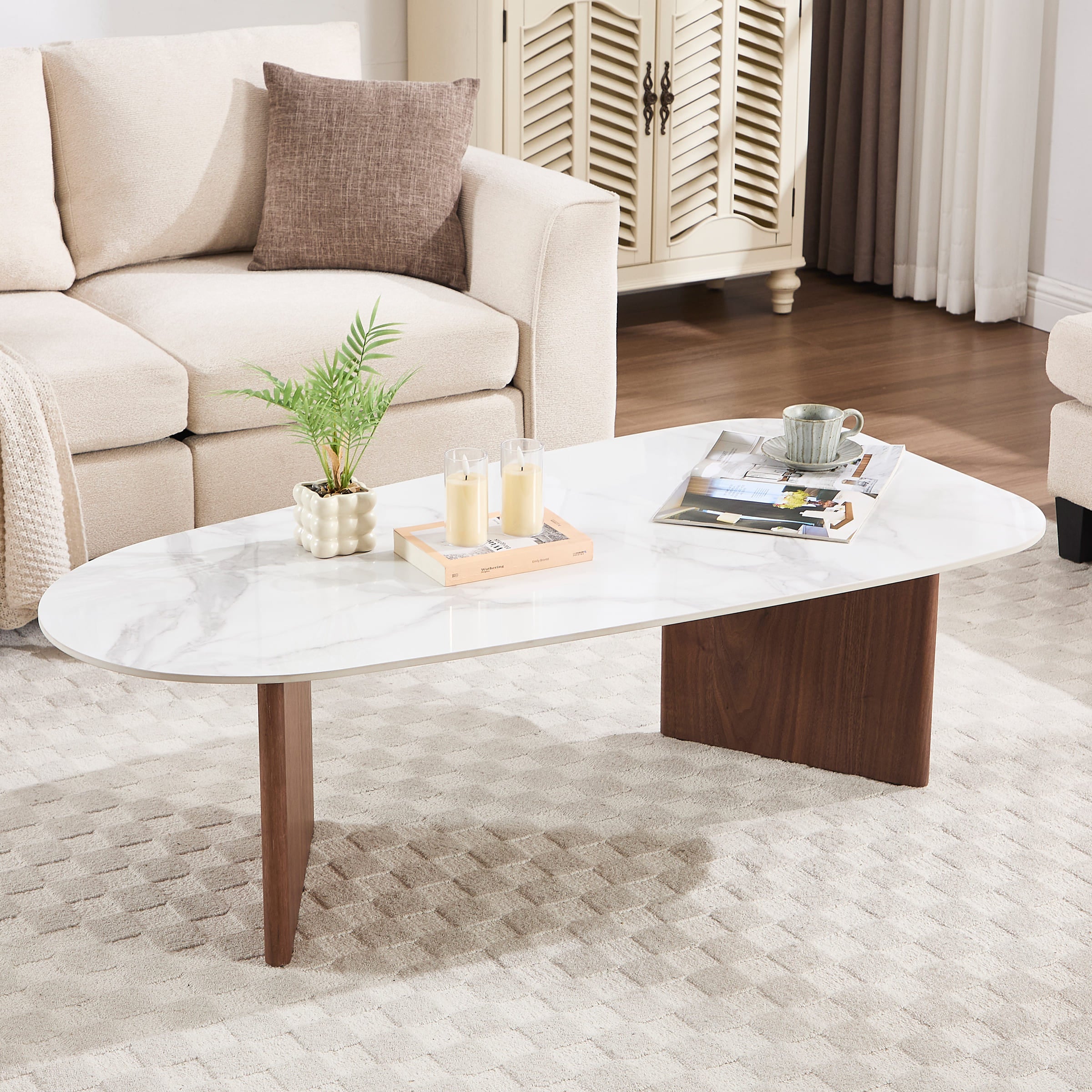 ROCITY Solid Wood Irregular-Shaped Coffee Table - XX150CT