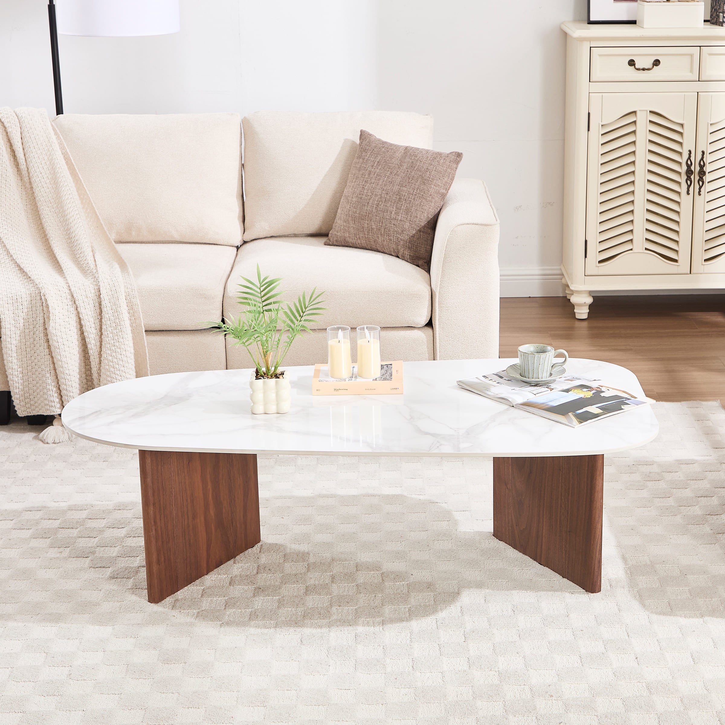 ROCITY Solid Wood Irregular-Shaped Coffee Table - XX150CT