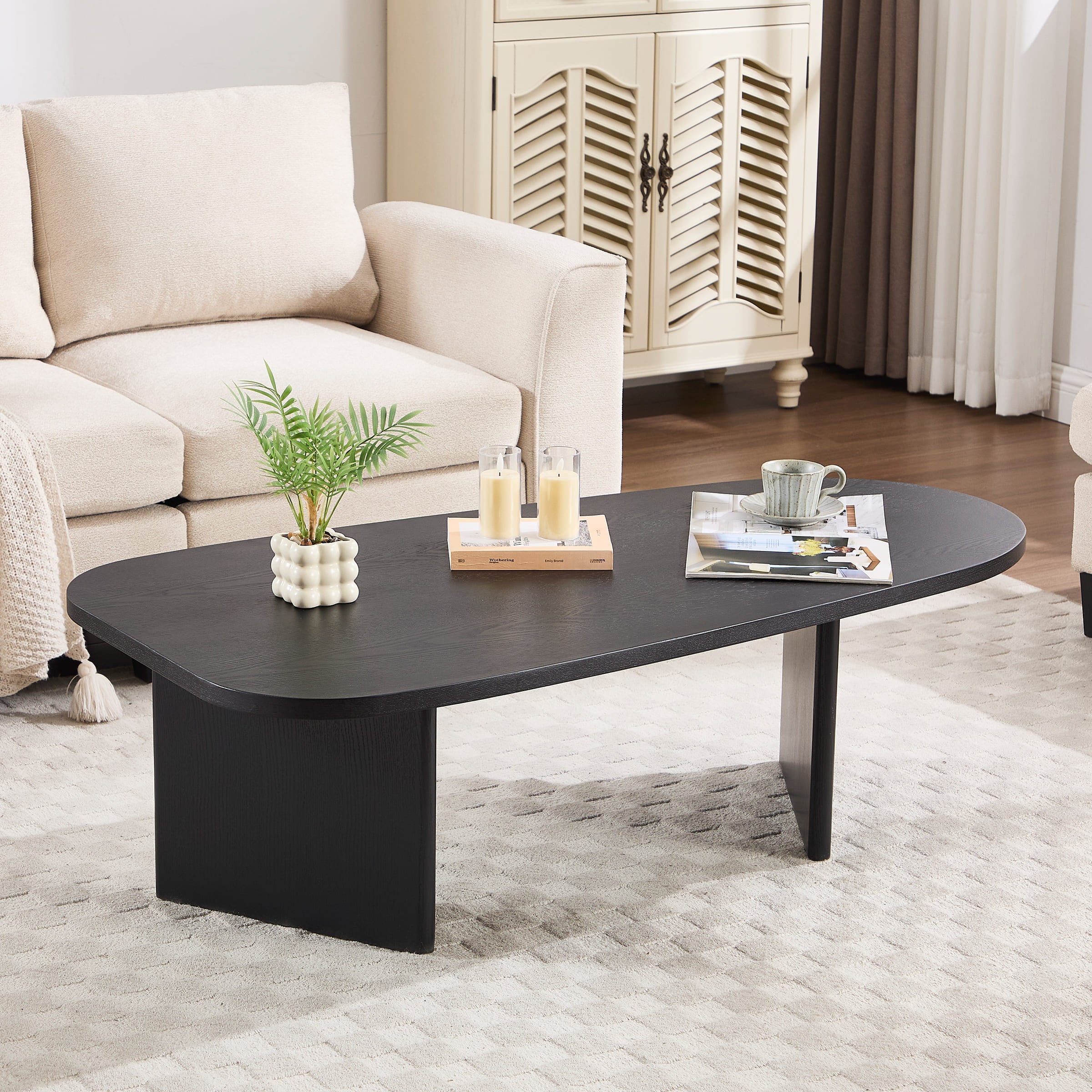 ROCITY Solid Wood Irregular-Shaped Coffee Table - XX150CT