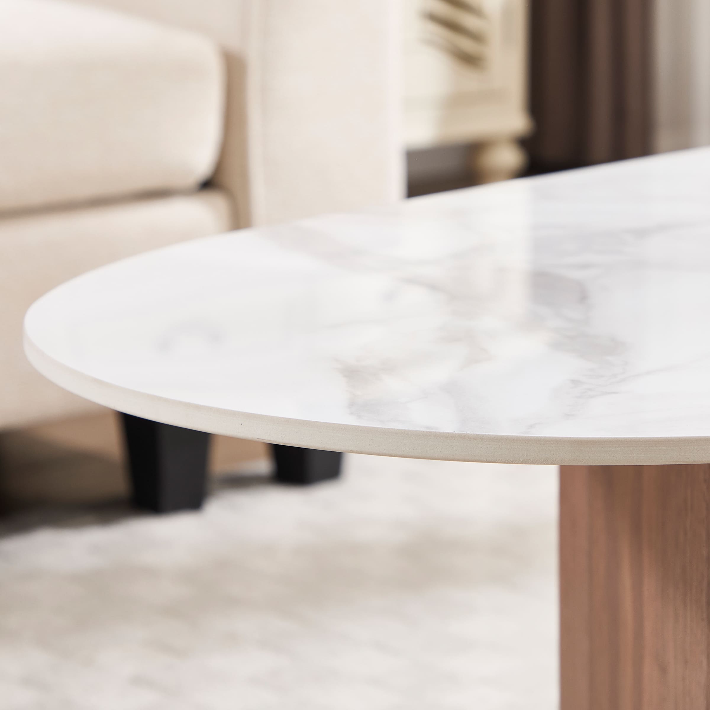 ROCITY Solid Wood Irregular-Shaped Coffee Table - XX150CT