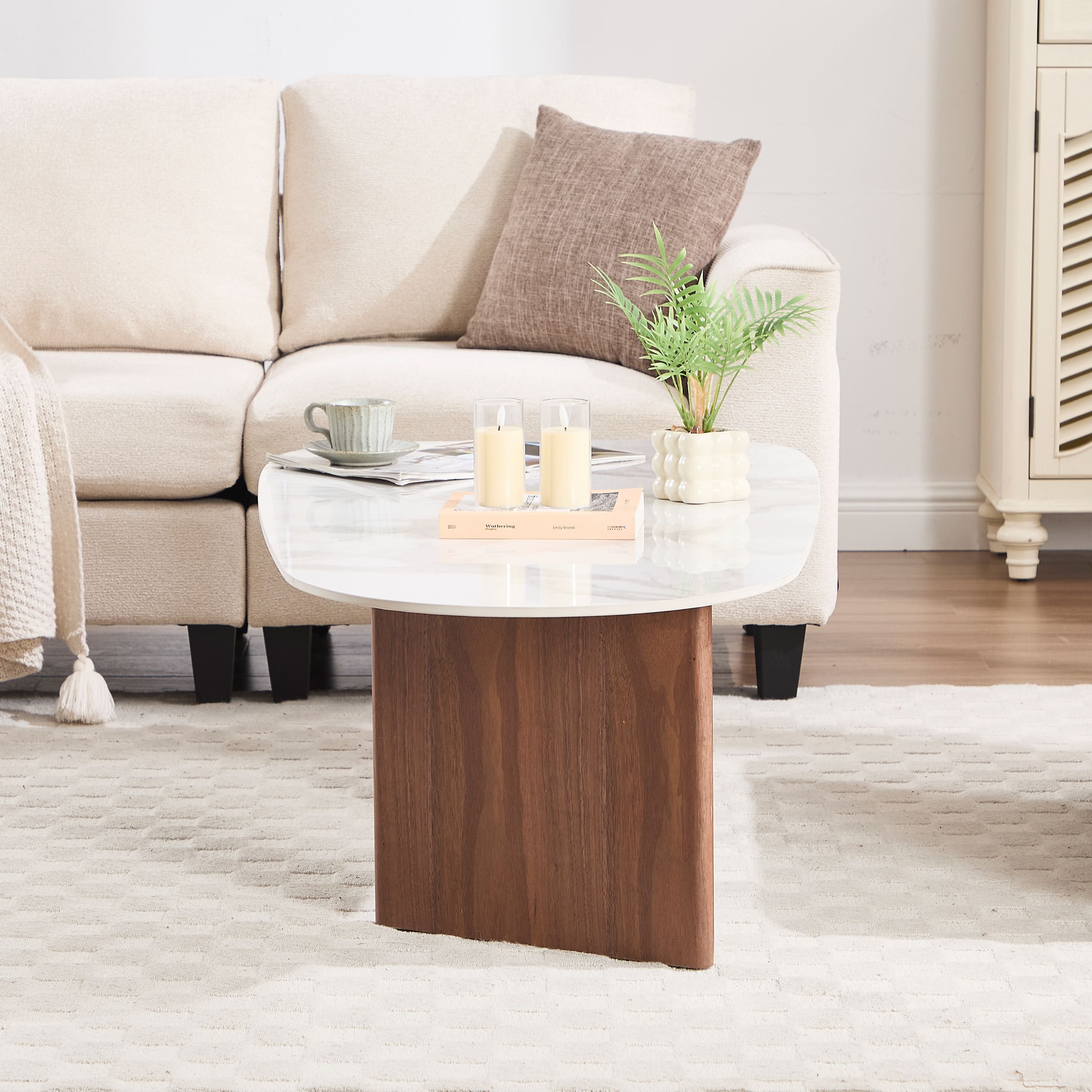 ROCITY Solid Wood Irregular-Shaped Coffee Table - XX150CT