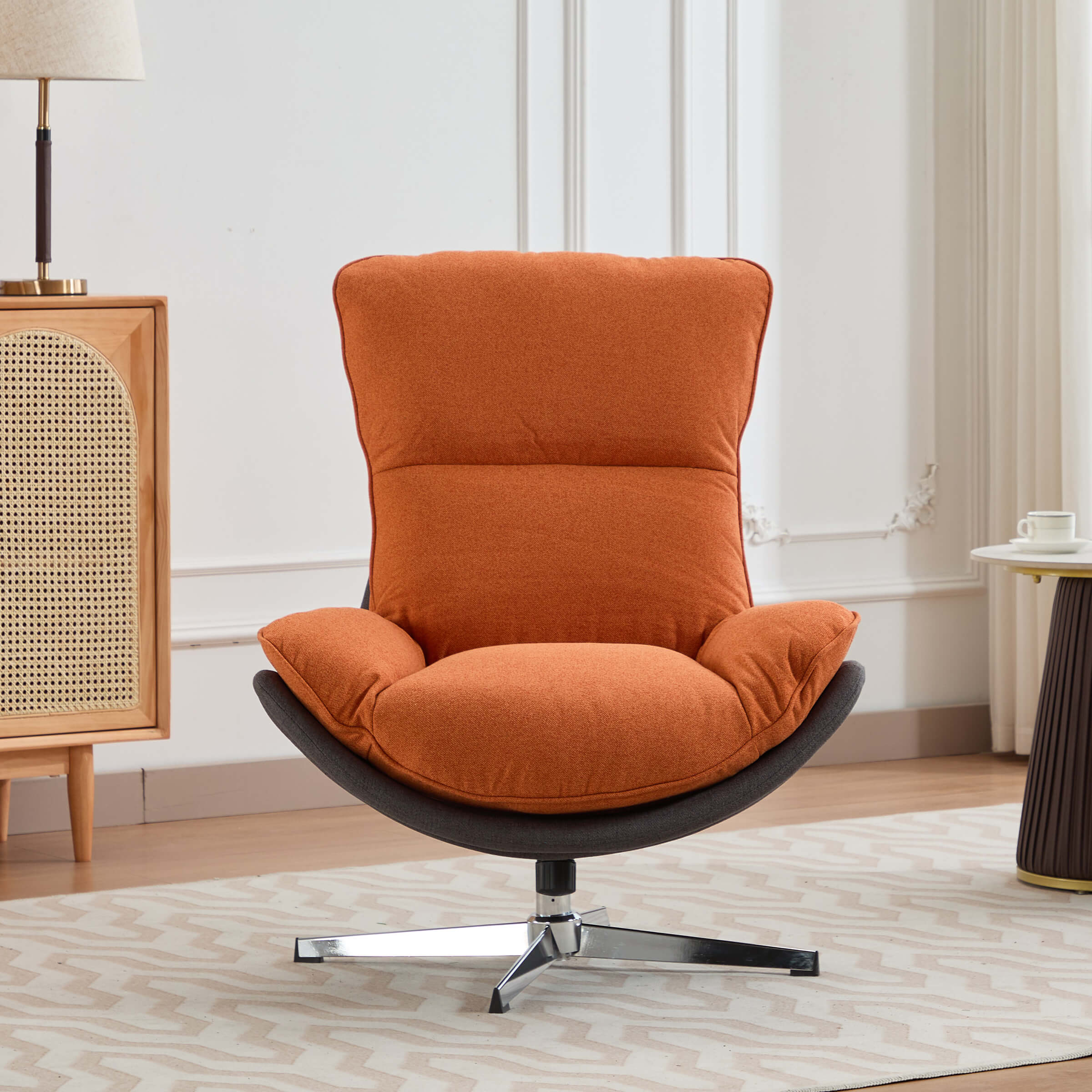 Armonia Arm chair ② Modern 360 Swivel Linen Lounge Accent Chair 1 PCS - 18118AC