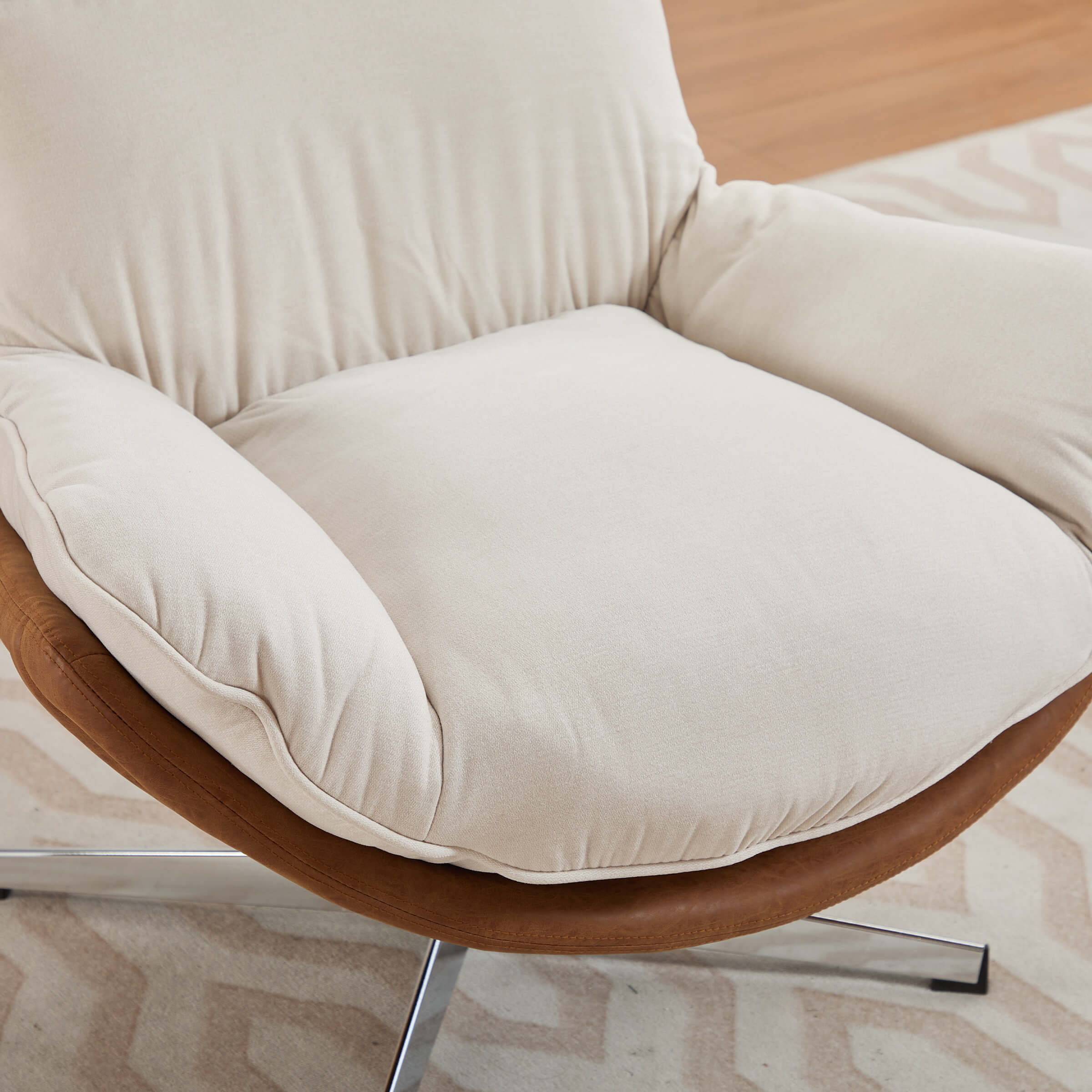 Modern 360 Swivel Linen Lounge Accent Chair 1 PCS - 18118AC