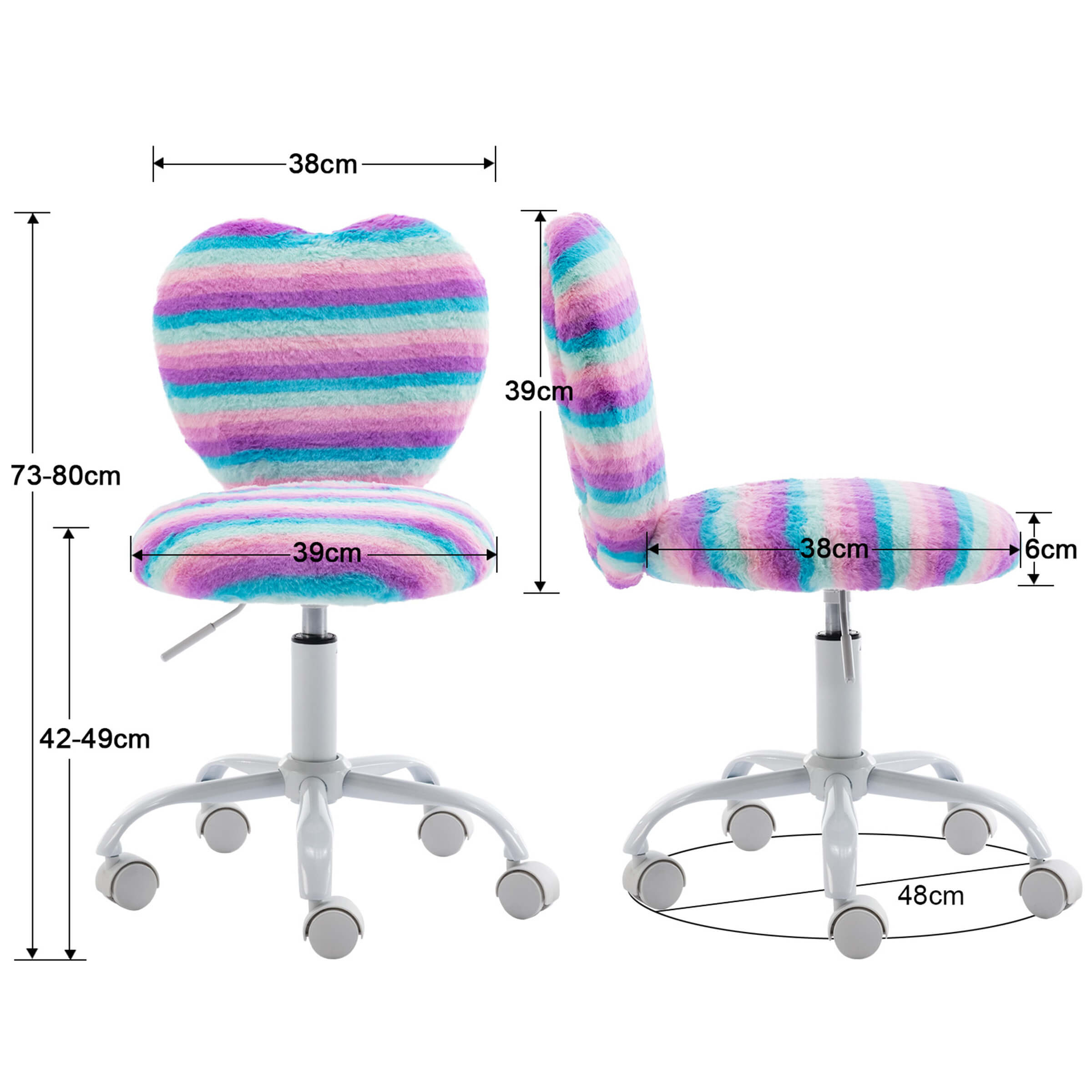 Kmax Rolling Cute Adjustable Swivel Kids Office Chair 1 PCS - 1412KC