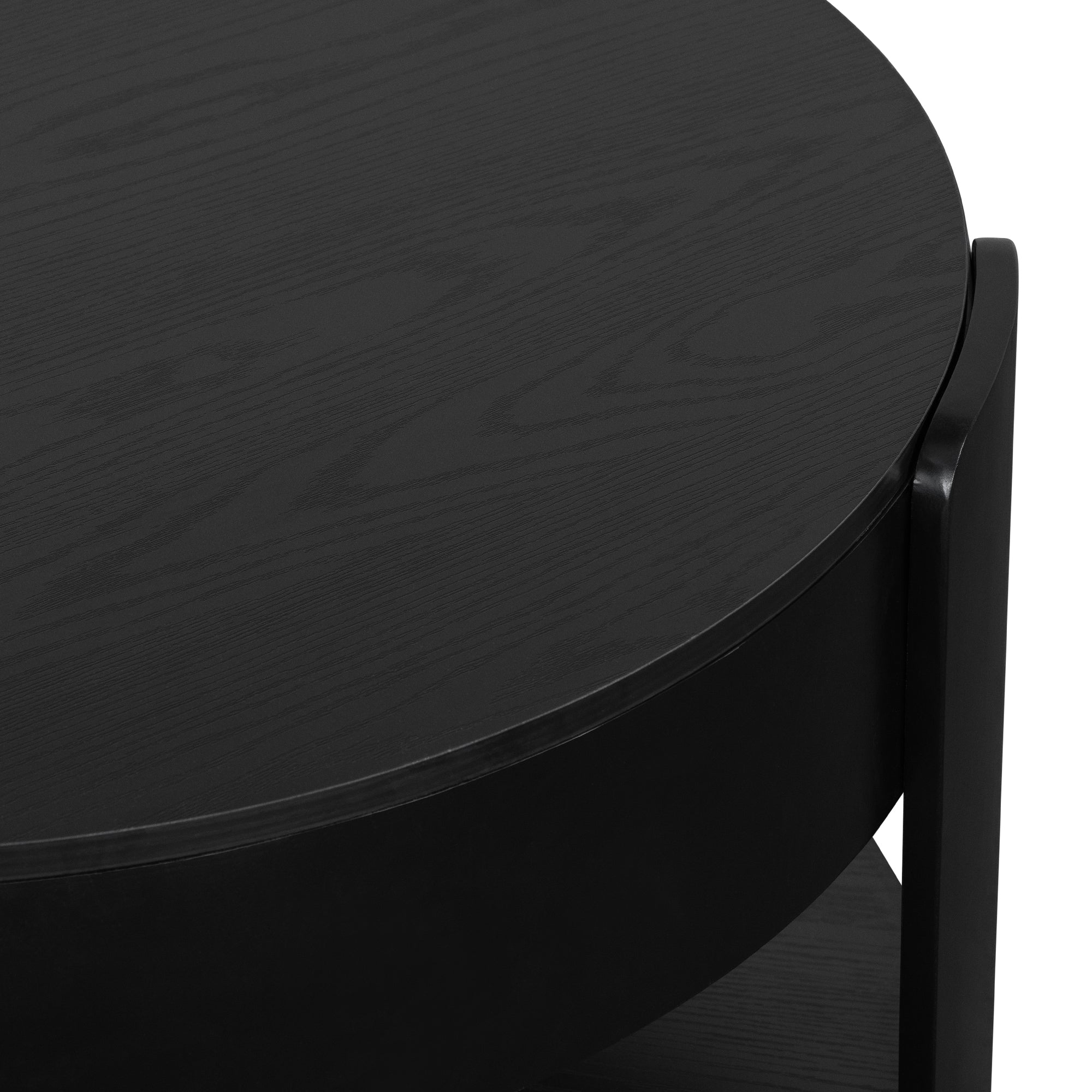 32.5" Modern Farmhouse Round Lift Top Coffee Table with Storage