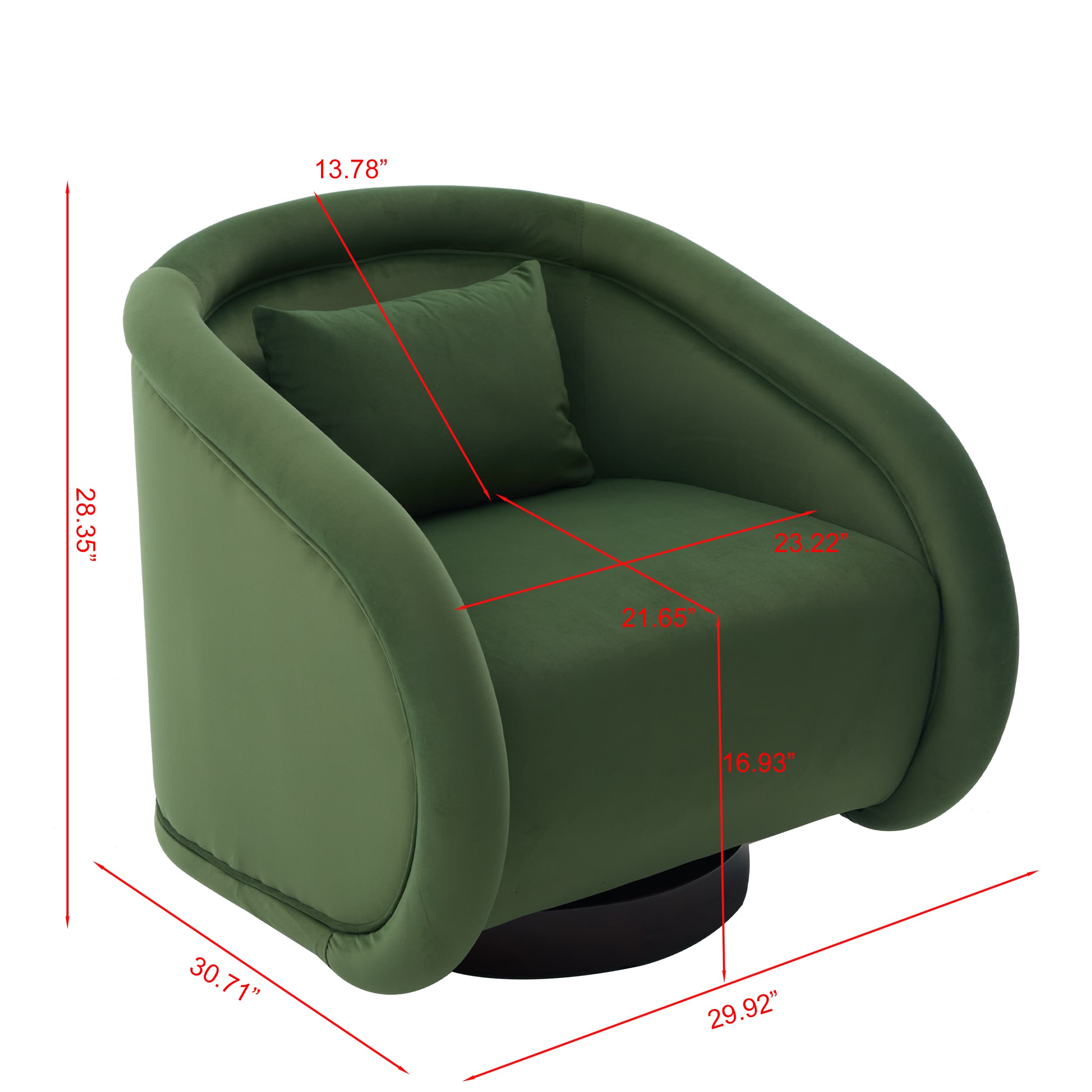 Velvet Pumpkin 360° Swivel Barrel Accent Chair