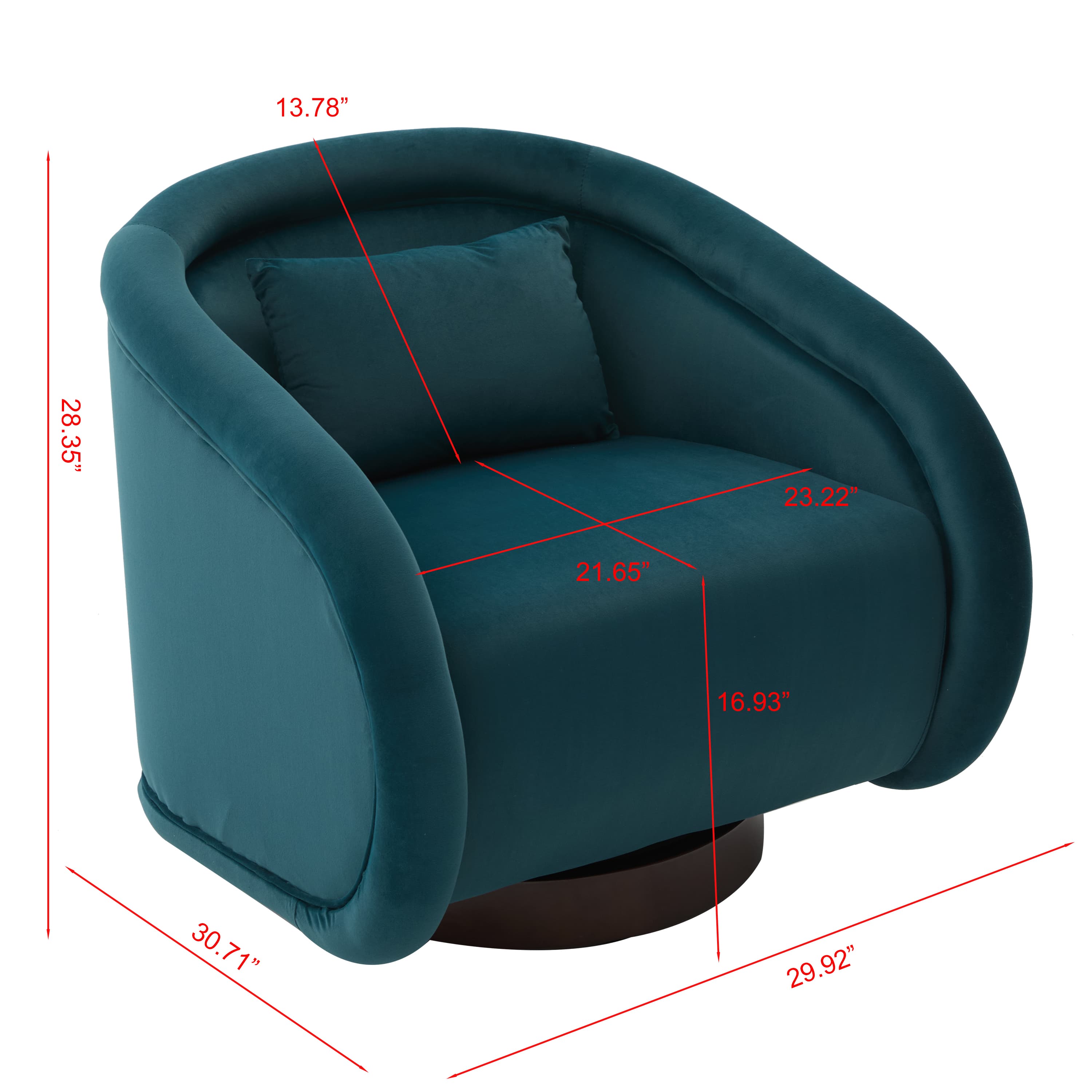Velvet Pumpkin 360° Swivel Barrel Accent Chair