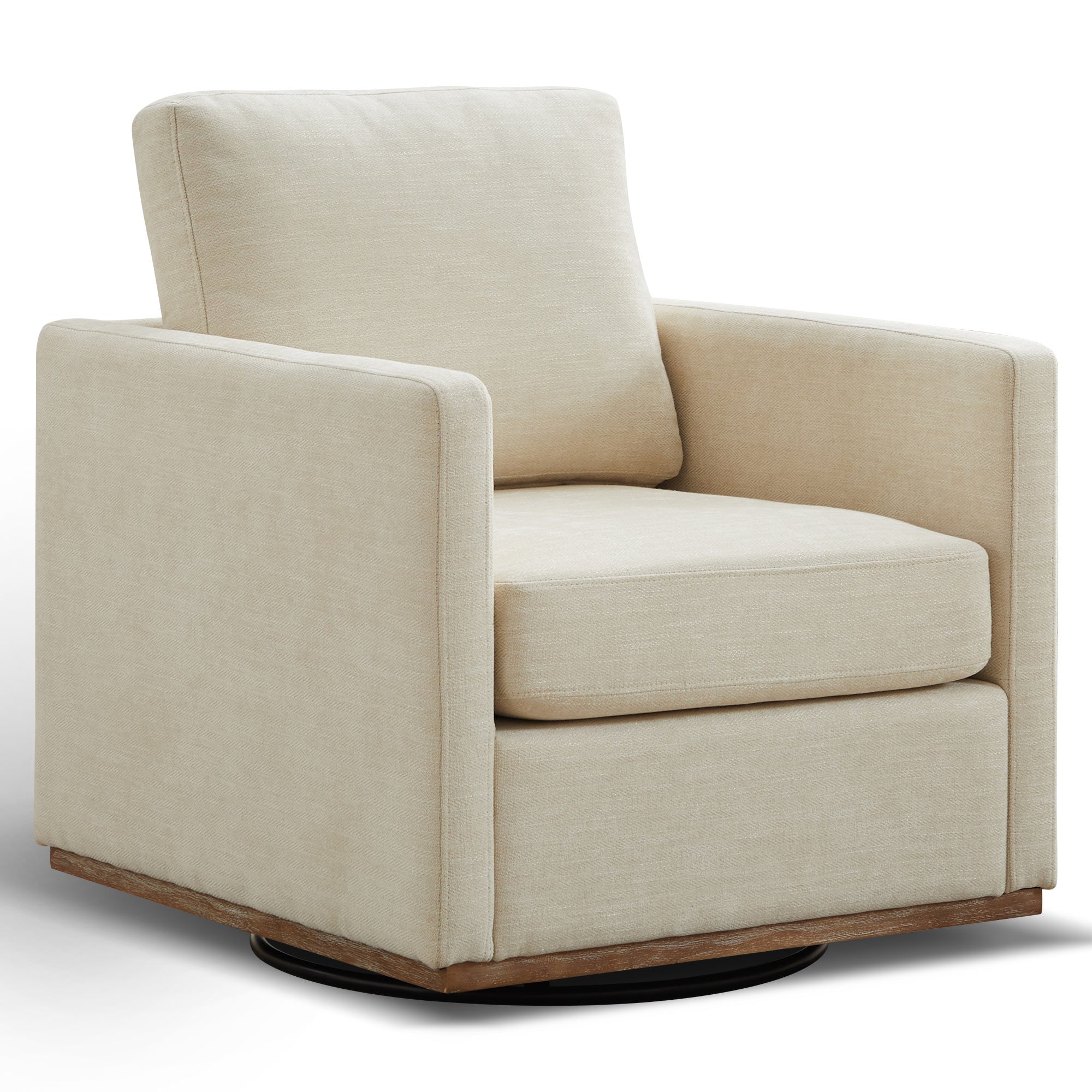 30.7" Square Swivel Accent Chair Chenille Upholstered Armchair