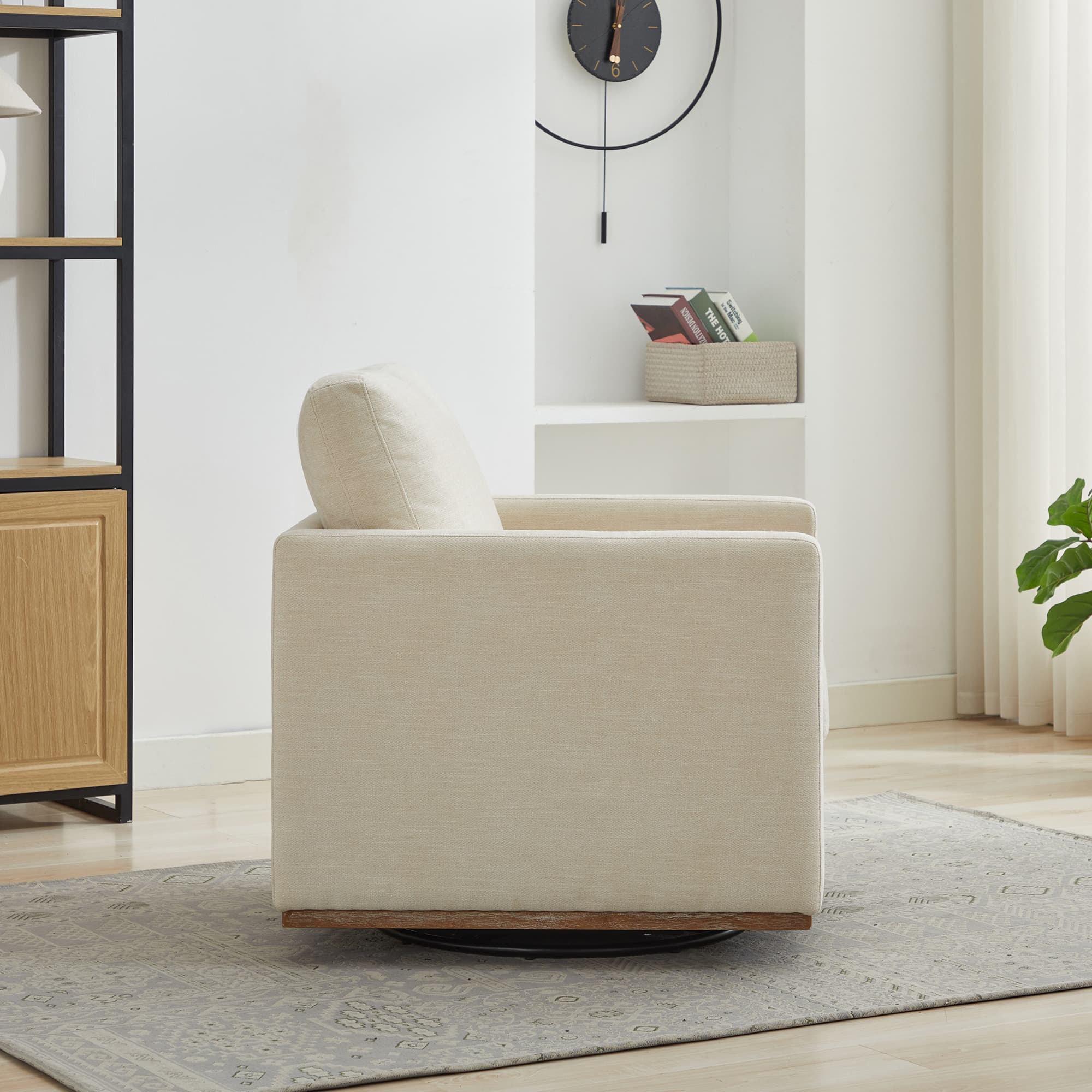 30.7" Square Swivel Accent Chair Chenille Upholstered Armchair