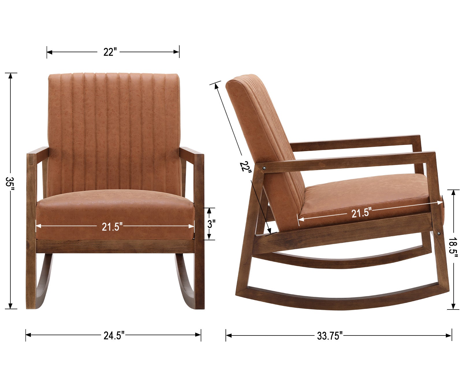 Mid Century Accent Rocking Chair 1 PCS - 3507RC
