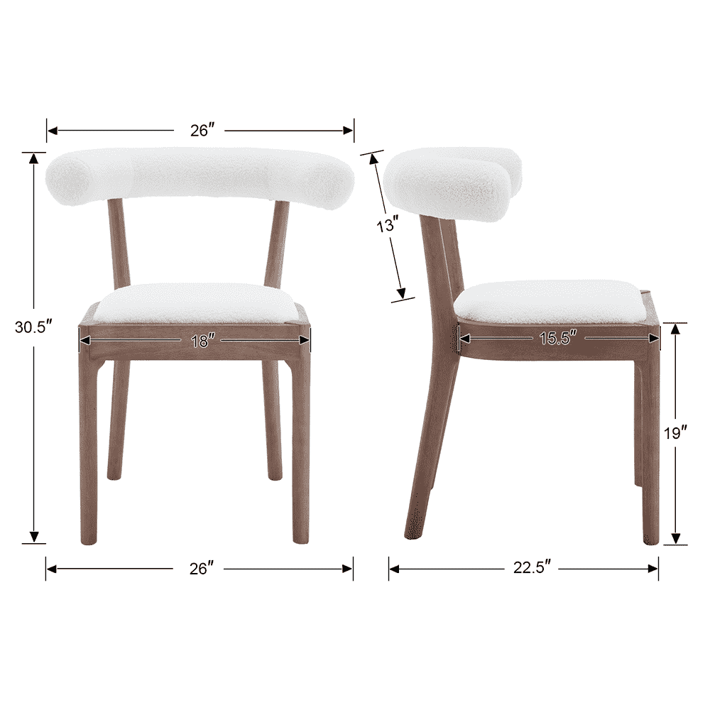 CIMOTA Curved Farmhouse Kitchen Chair Set of 2 - 1929DC