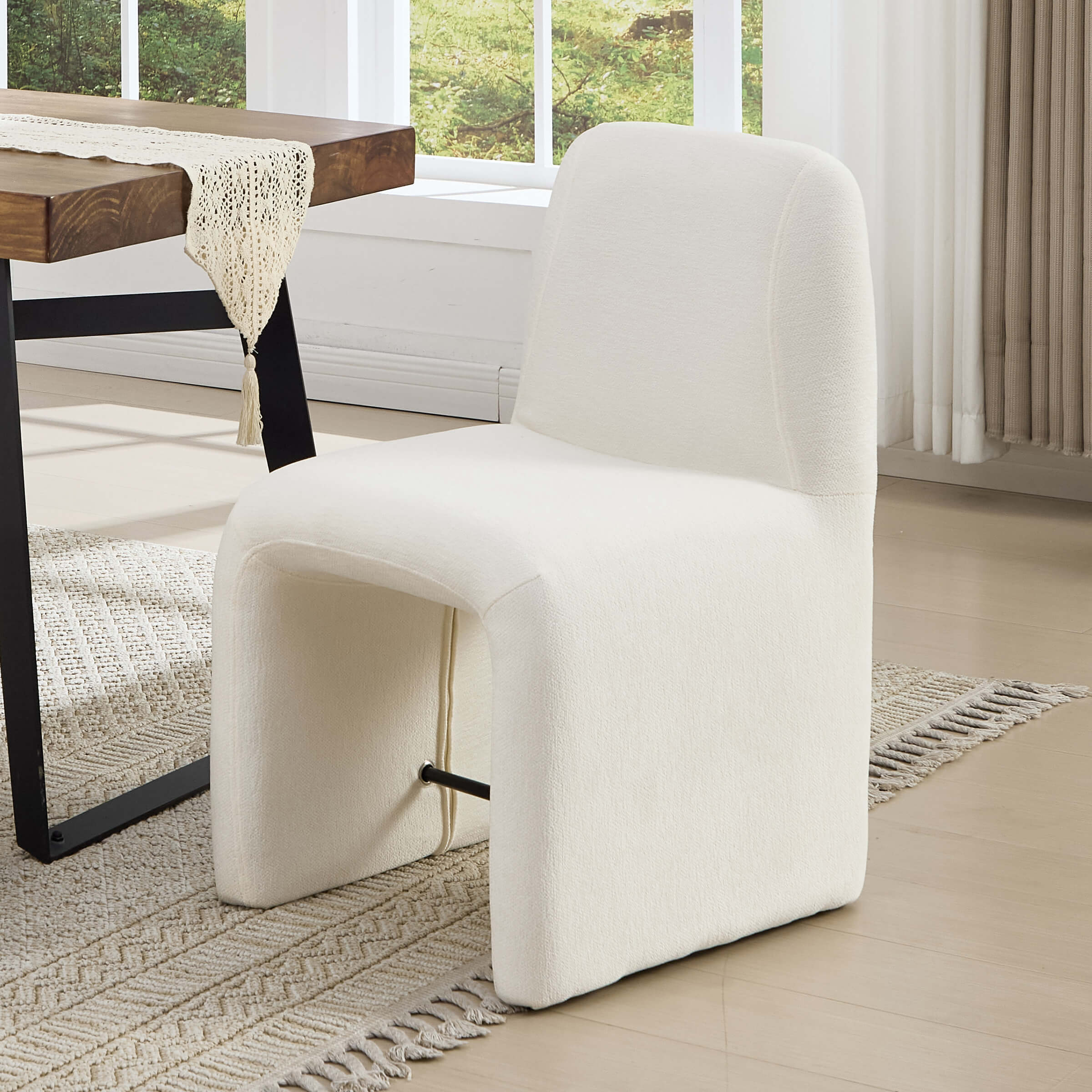 Upholstered Dining Chairs Set with Deep Seat and Curved Back - 3170DC