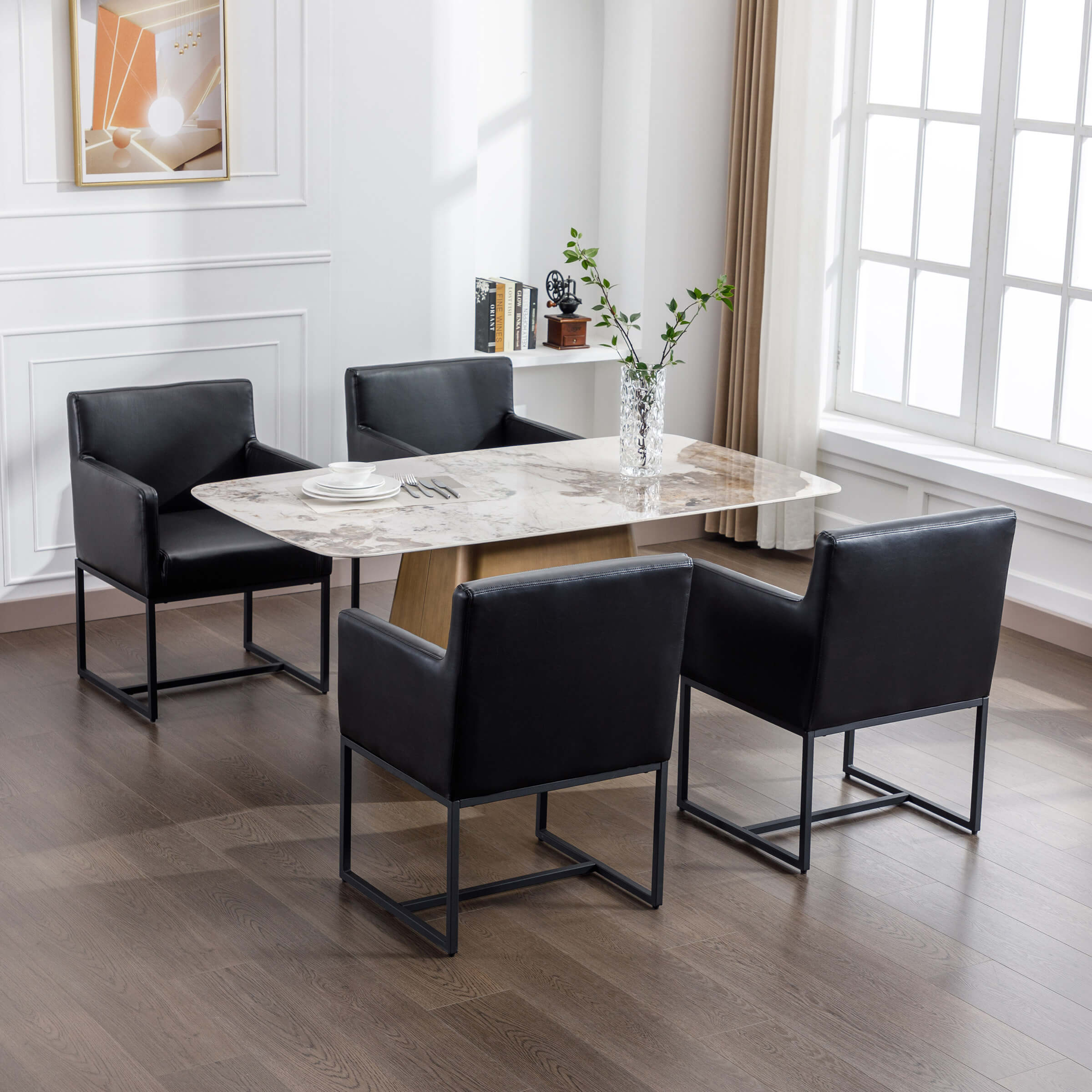 VESCASA Upholstered Dining Chairs with Arms Set of 2 - 1823DC