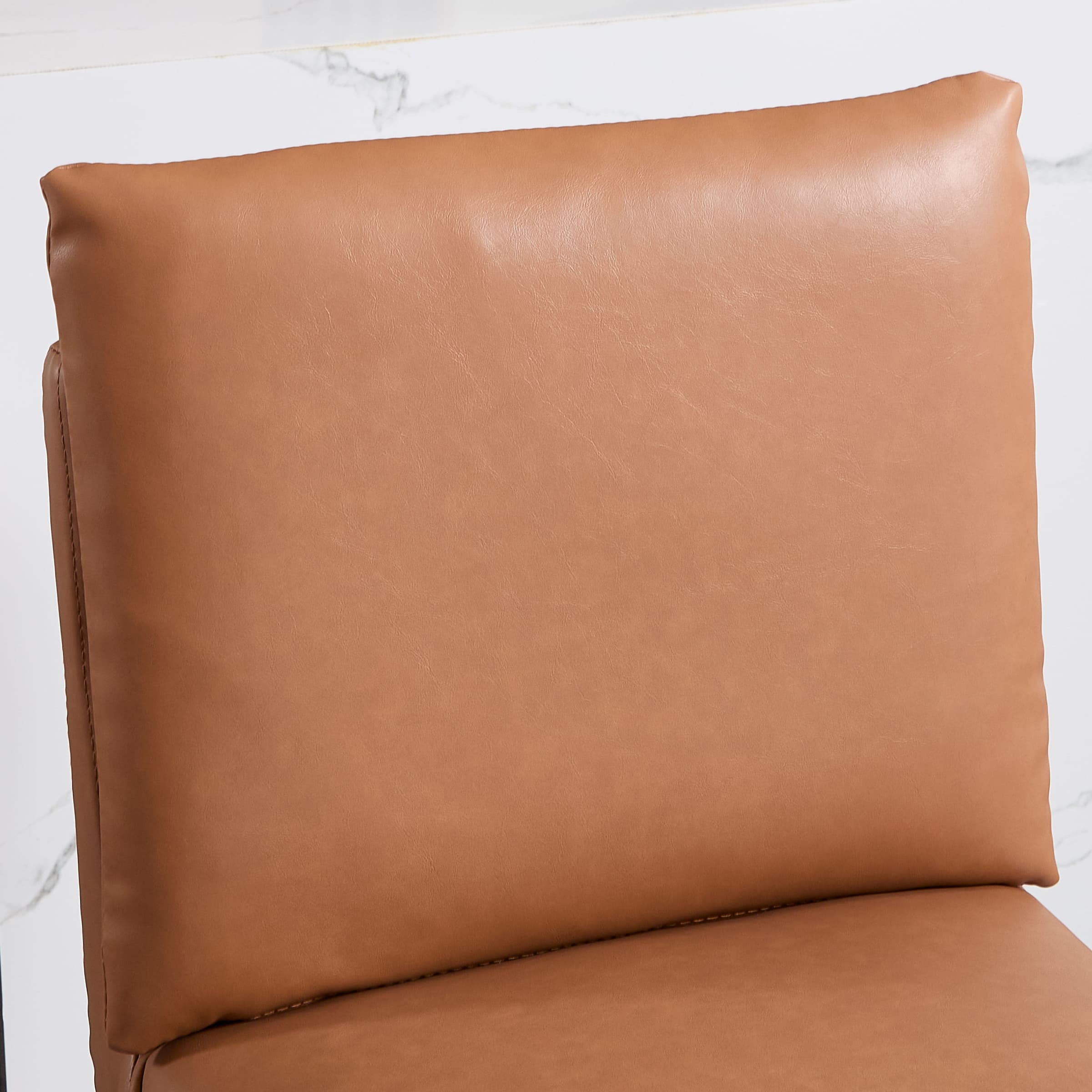 Back of cushion seam and leather