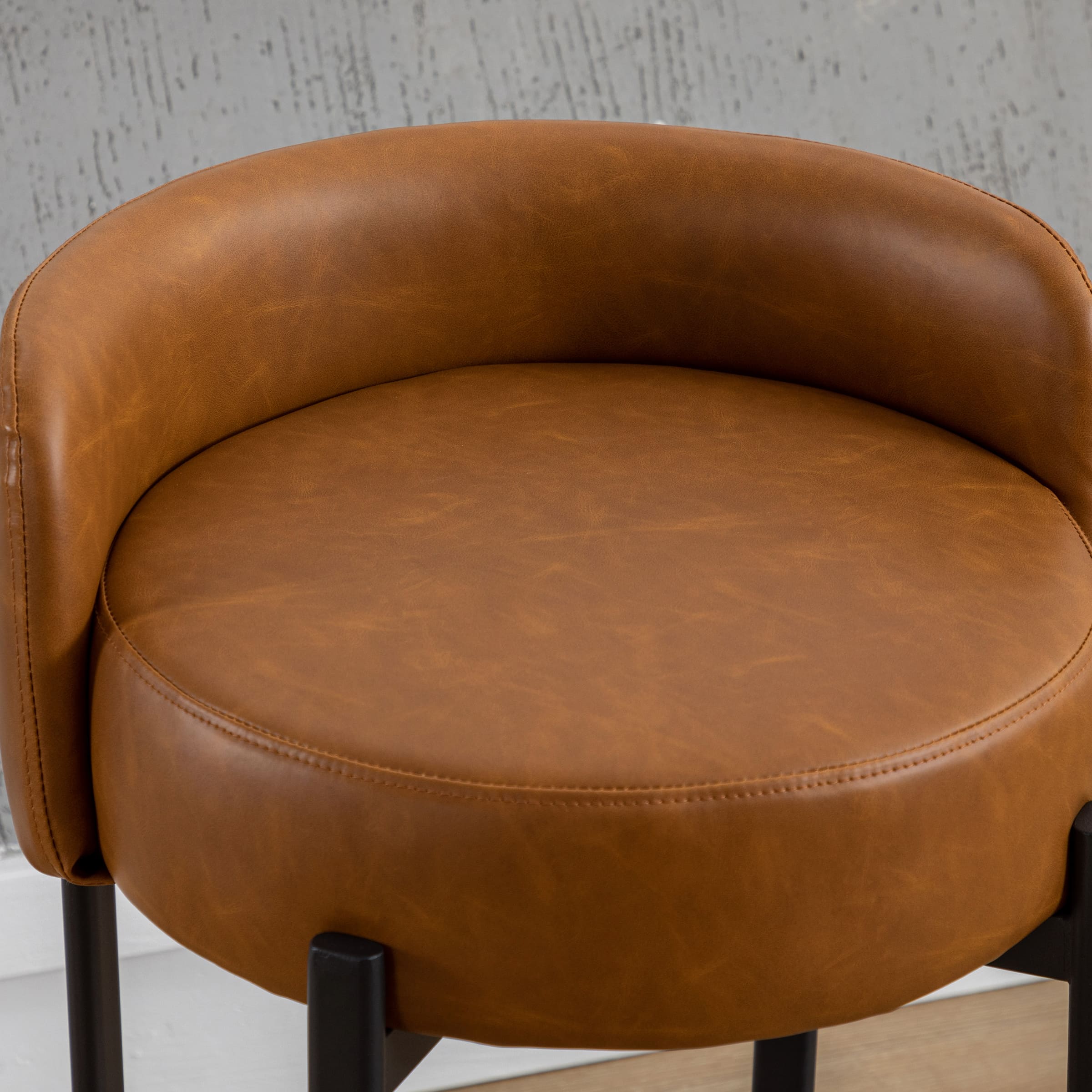 Close-up of brown leather upholstery