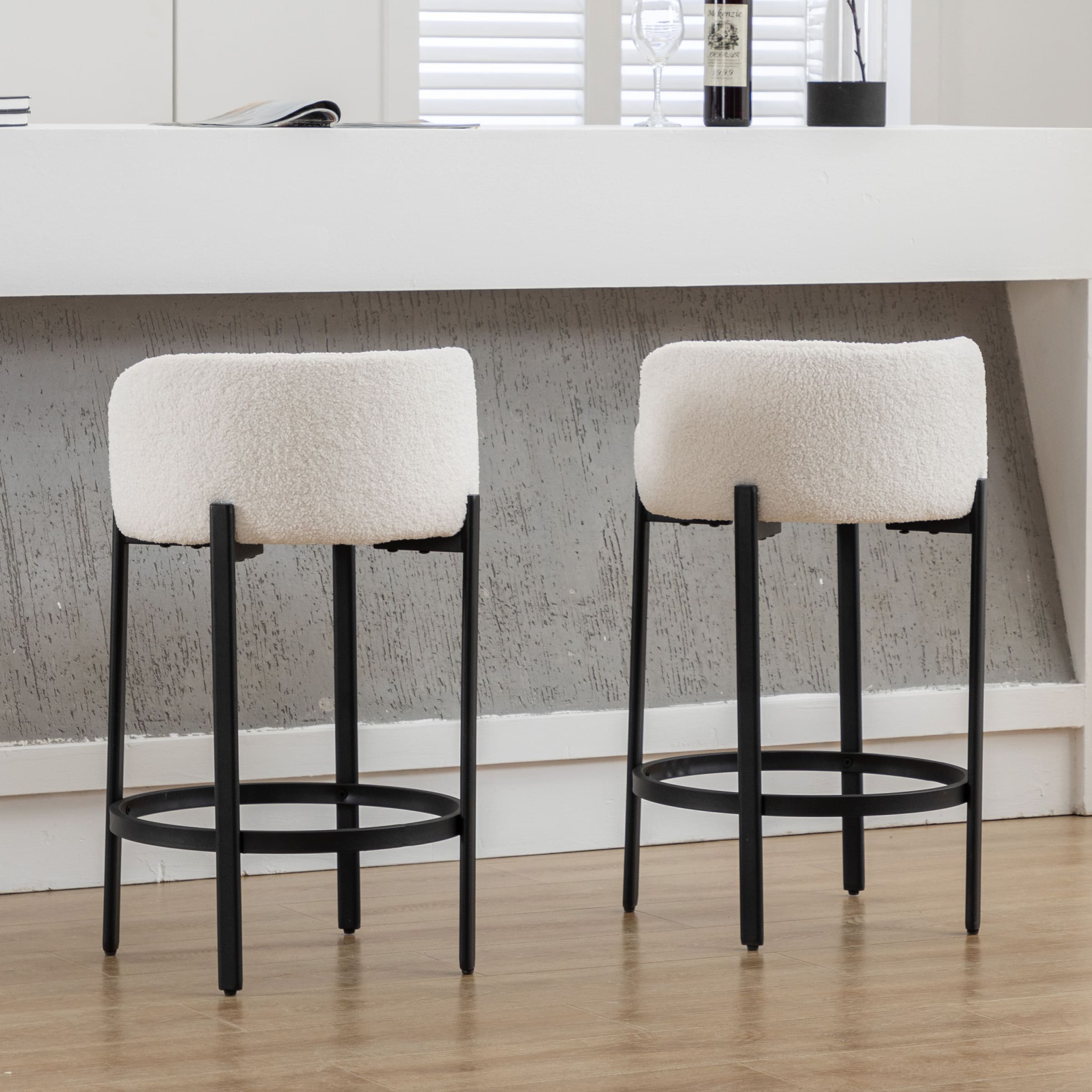VESCASA 26"H Low Back Counter Stools Set of 2 - 5108CS