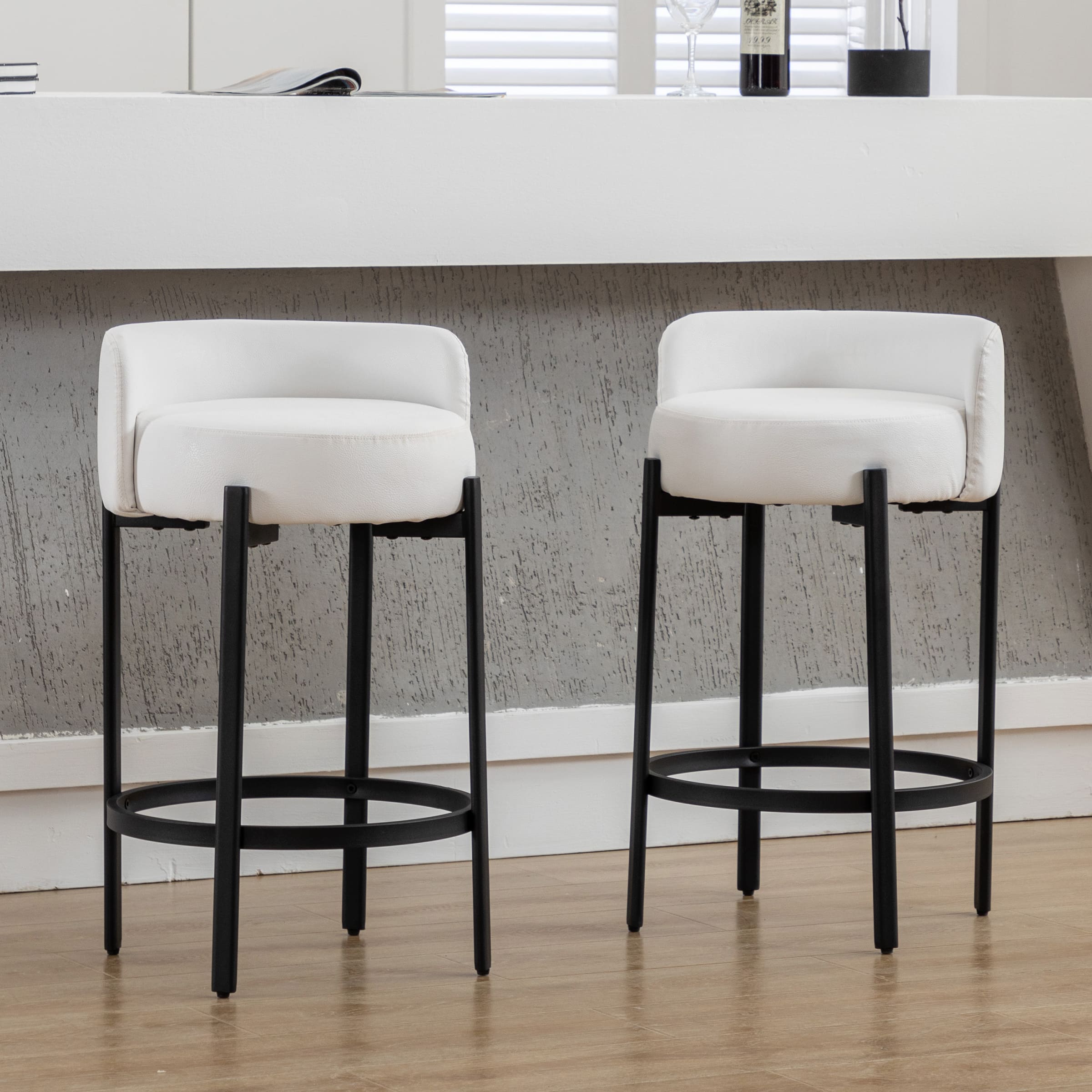 VESCASA 26"H Low Back Counter Stools Set of 2 - 5108CS