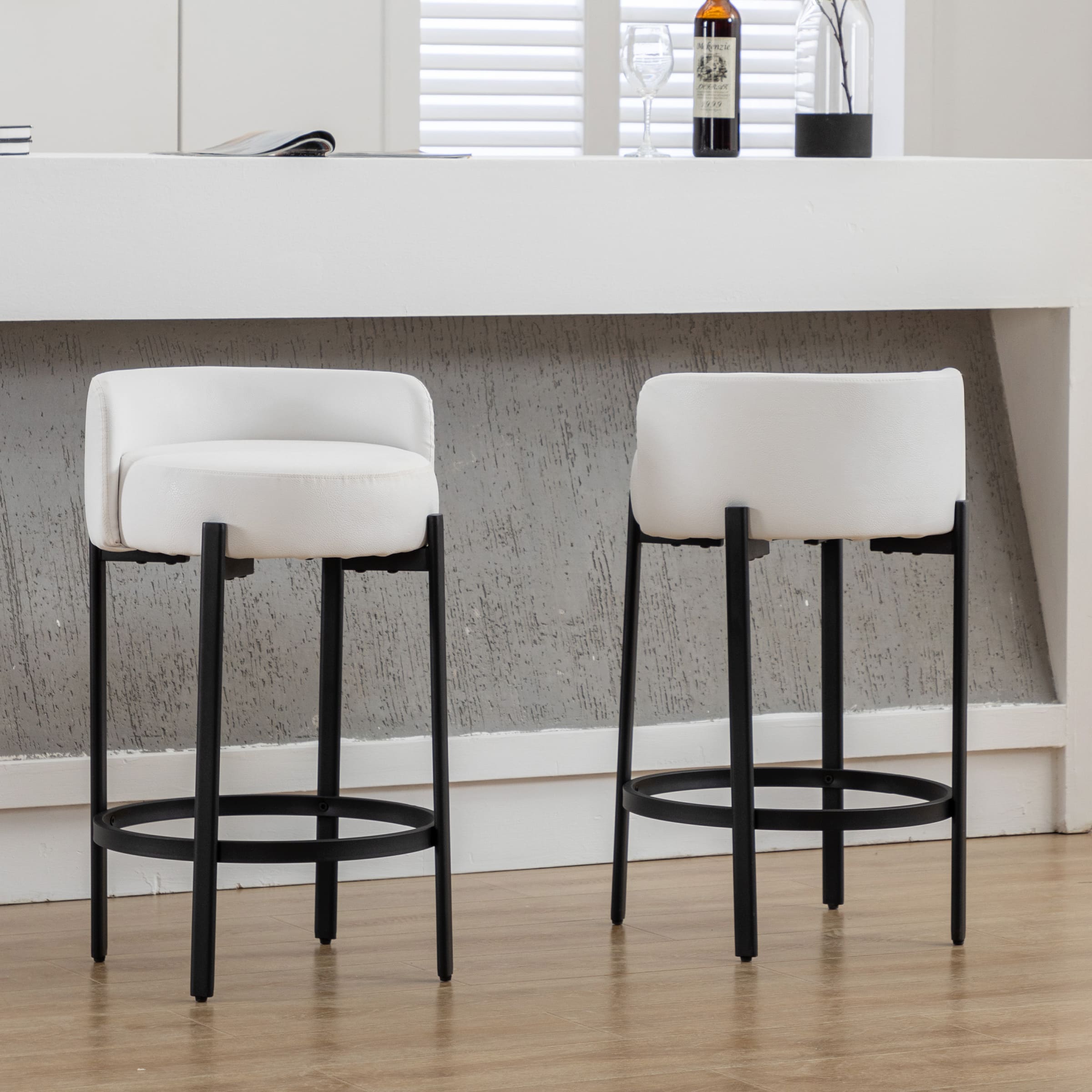VESCASA 26"H Low Back Counter Stools Set of 2 - 5108CS