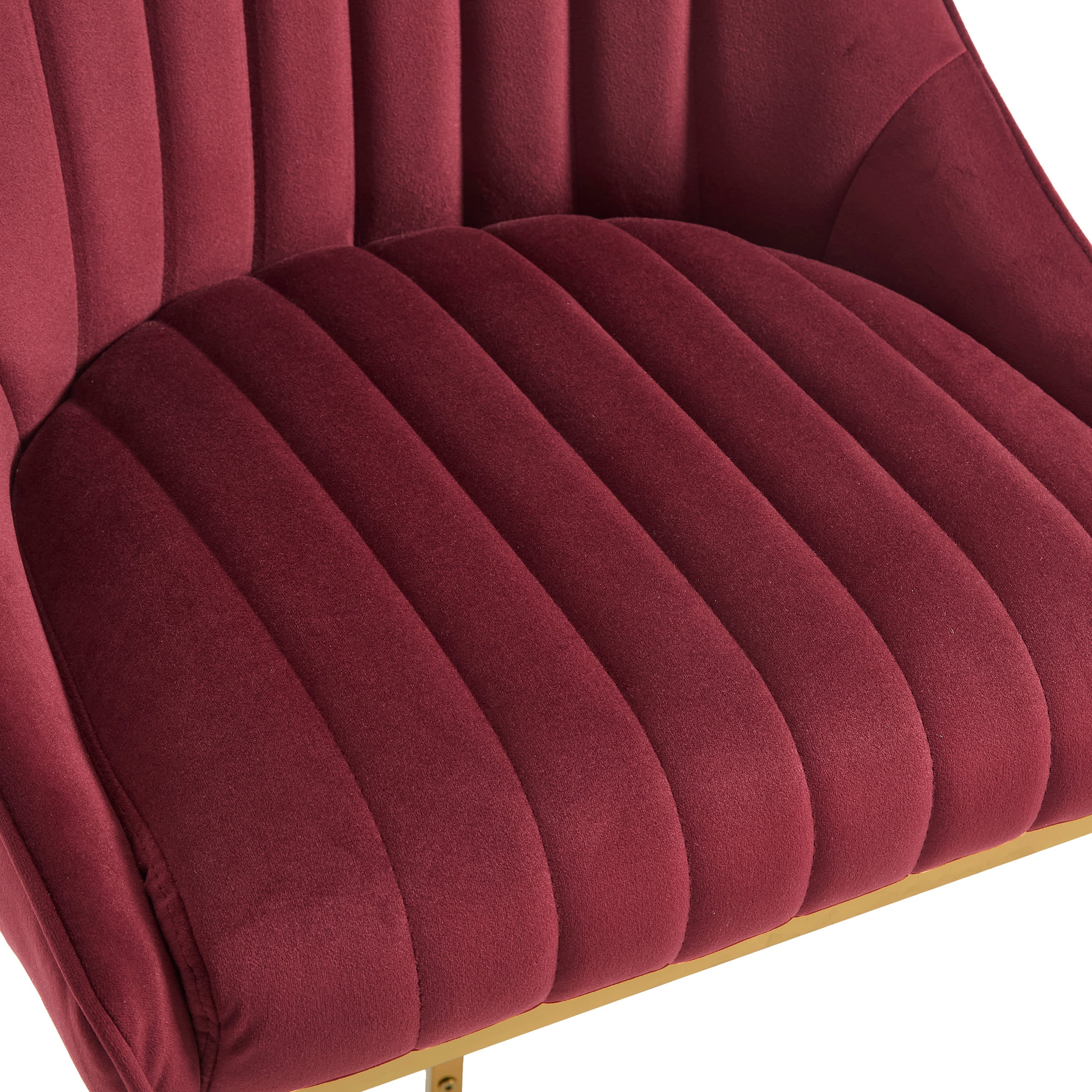 Red velvet upholstery close-up