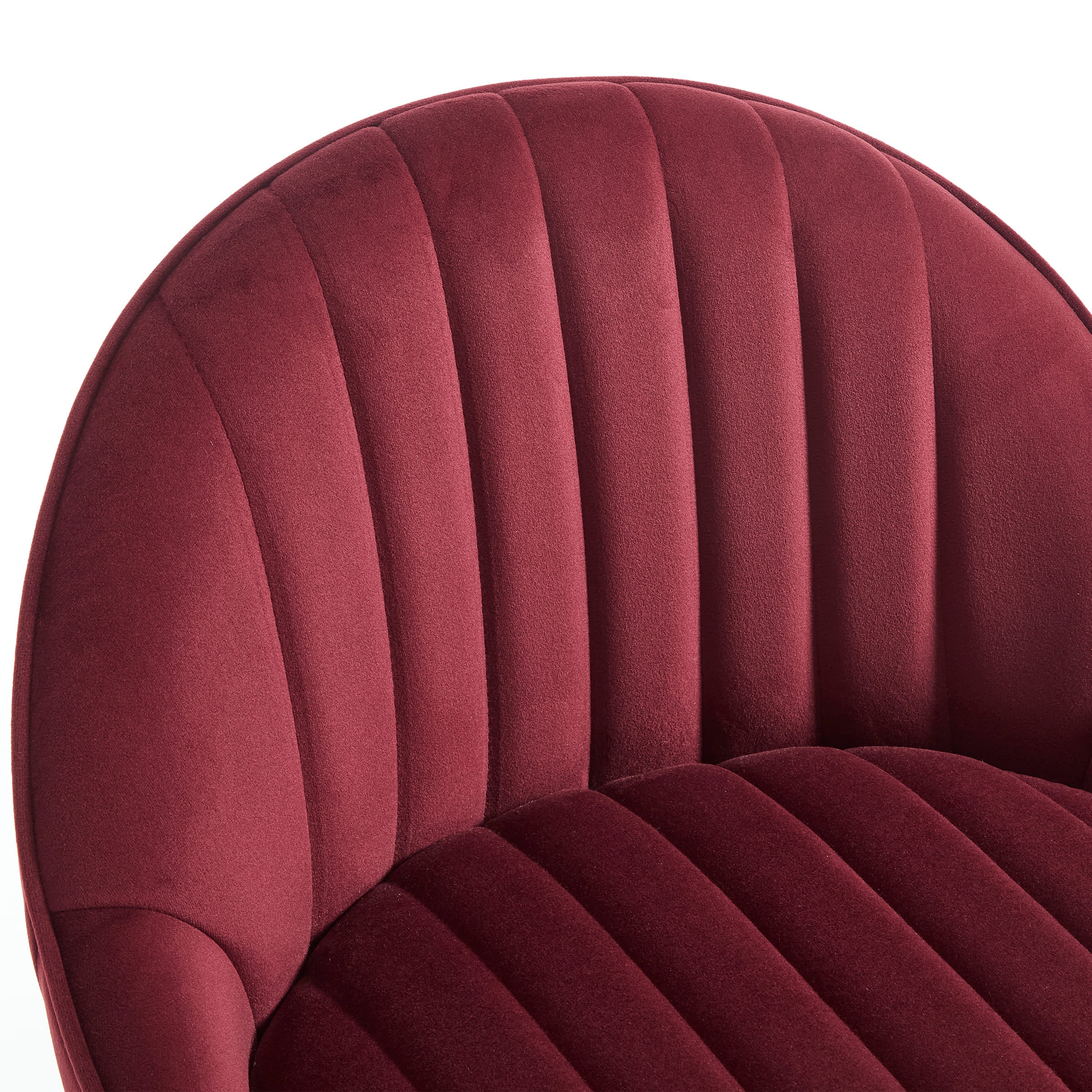 Velvet red upholstered chair front