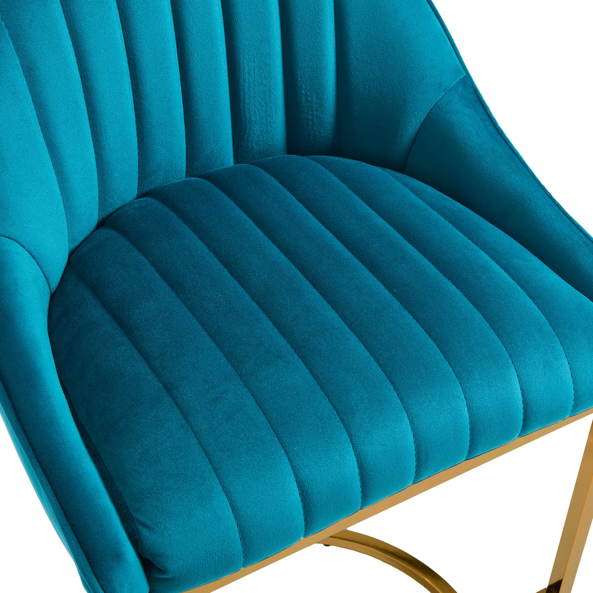 ZH4YOU 26”H Upholstered Gold Legs Stools Set of 2 - 9066CS